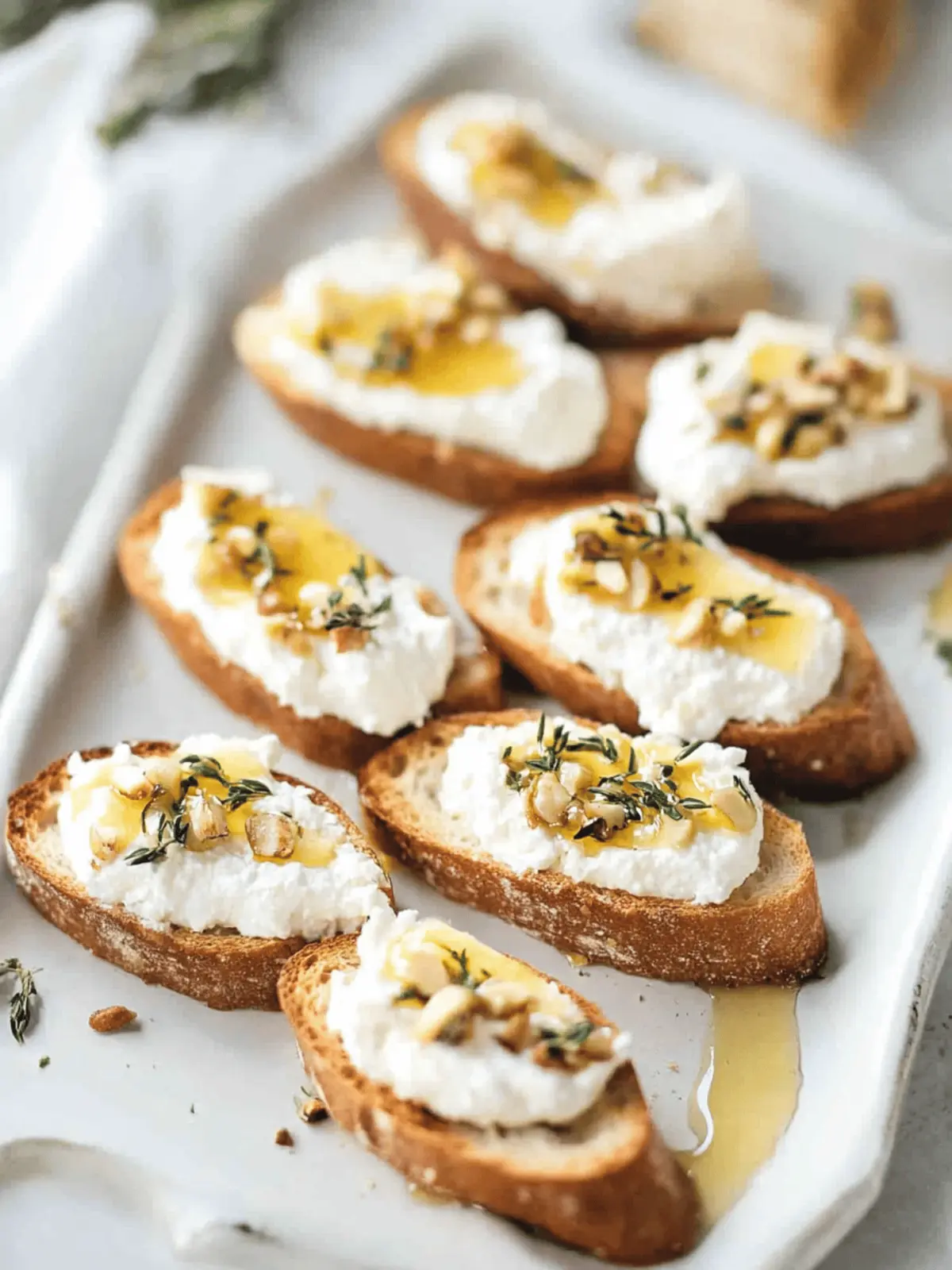 Whipped Ricotta Crostini with Honey