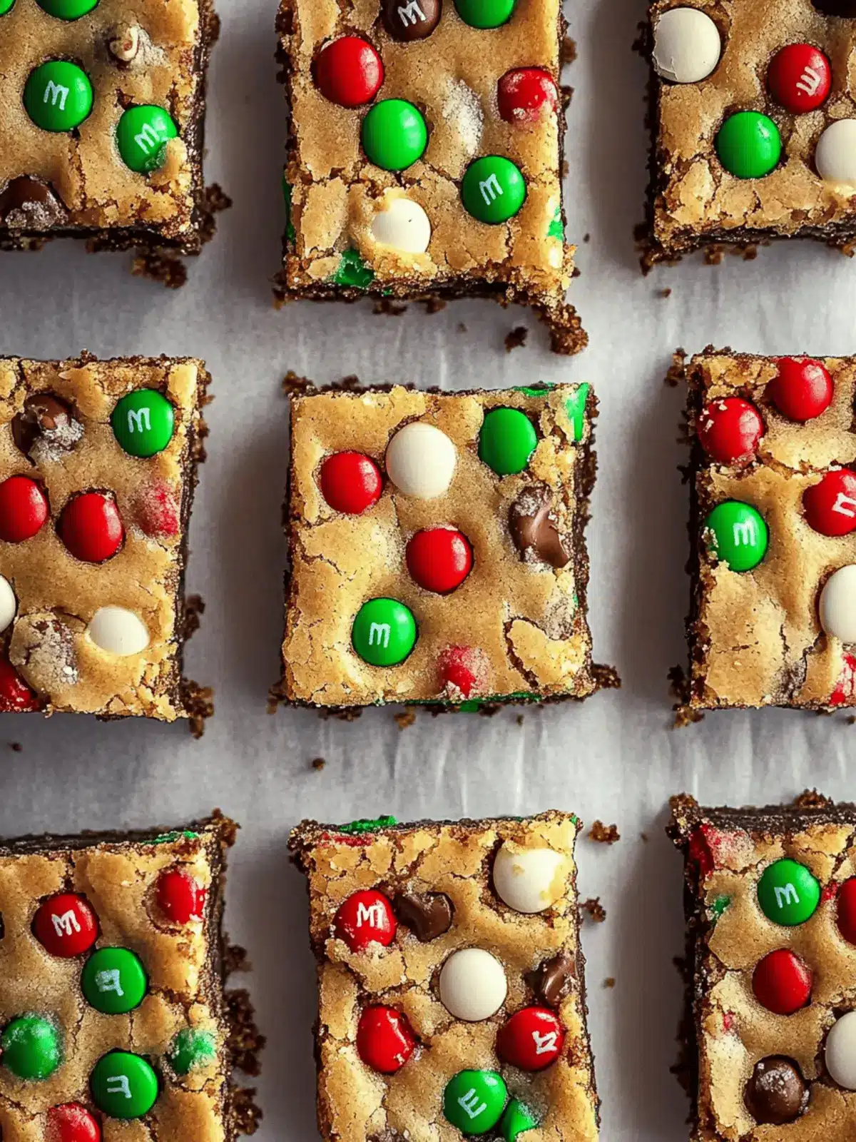 M&M Christmas Cookie Bars