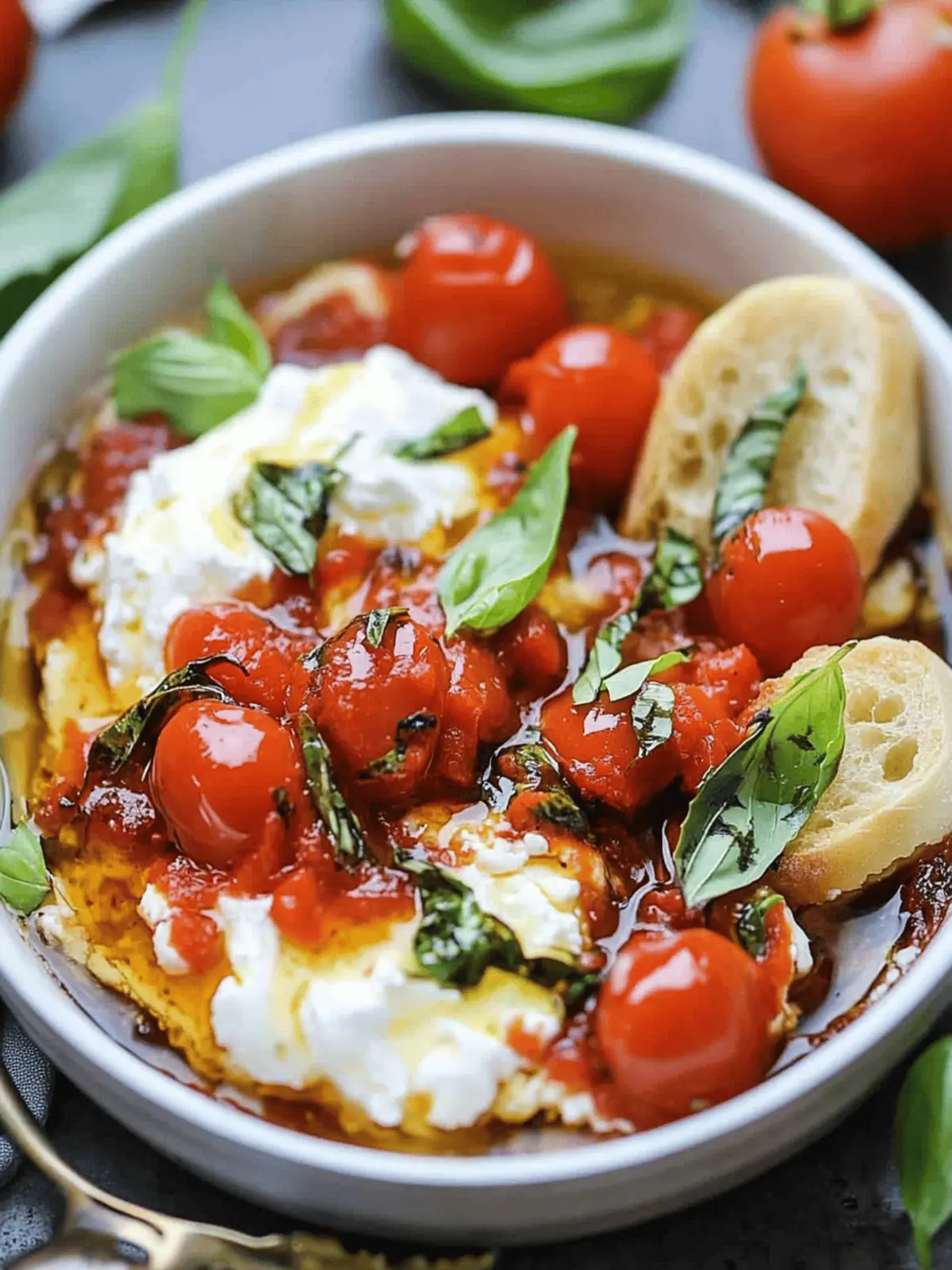 Burrata Caprese Dip with Crostini