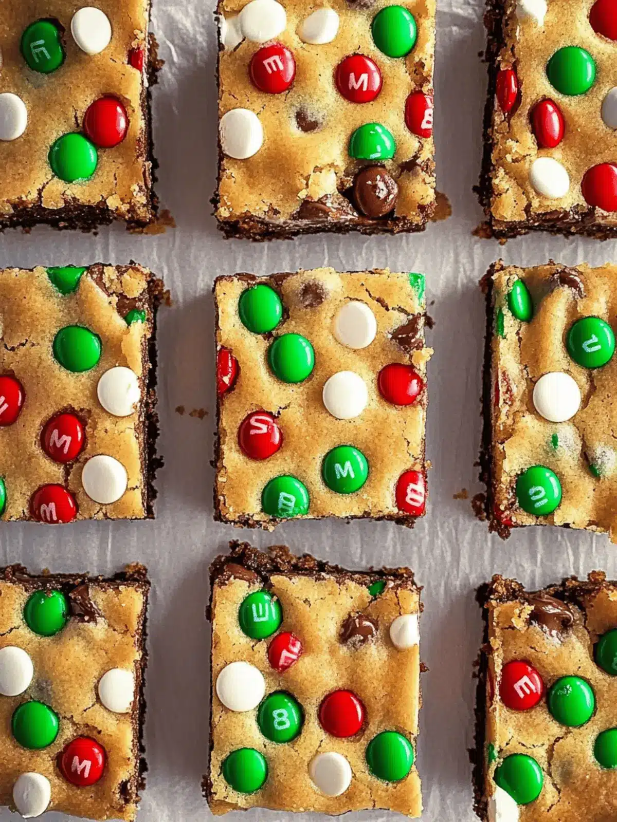 M&M Christmas Cookie Bars