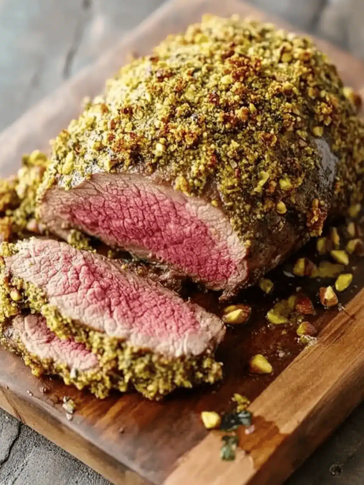 Pistachio & Parmesan Herb Encrusted Beef Tenderloin Delight 3 Pistachio & Parmesan Herb Encrusted Beef Tenderloin