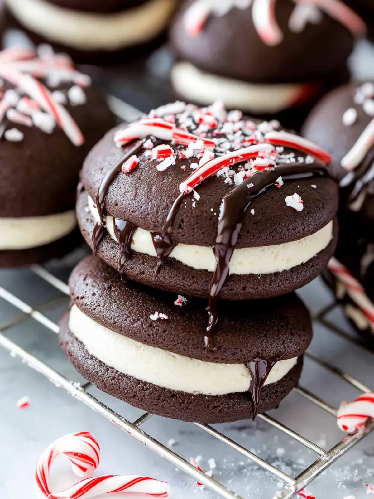 Peppermint Bark Whoopie Pies