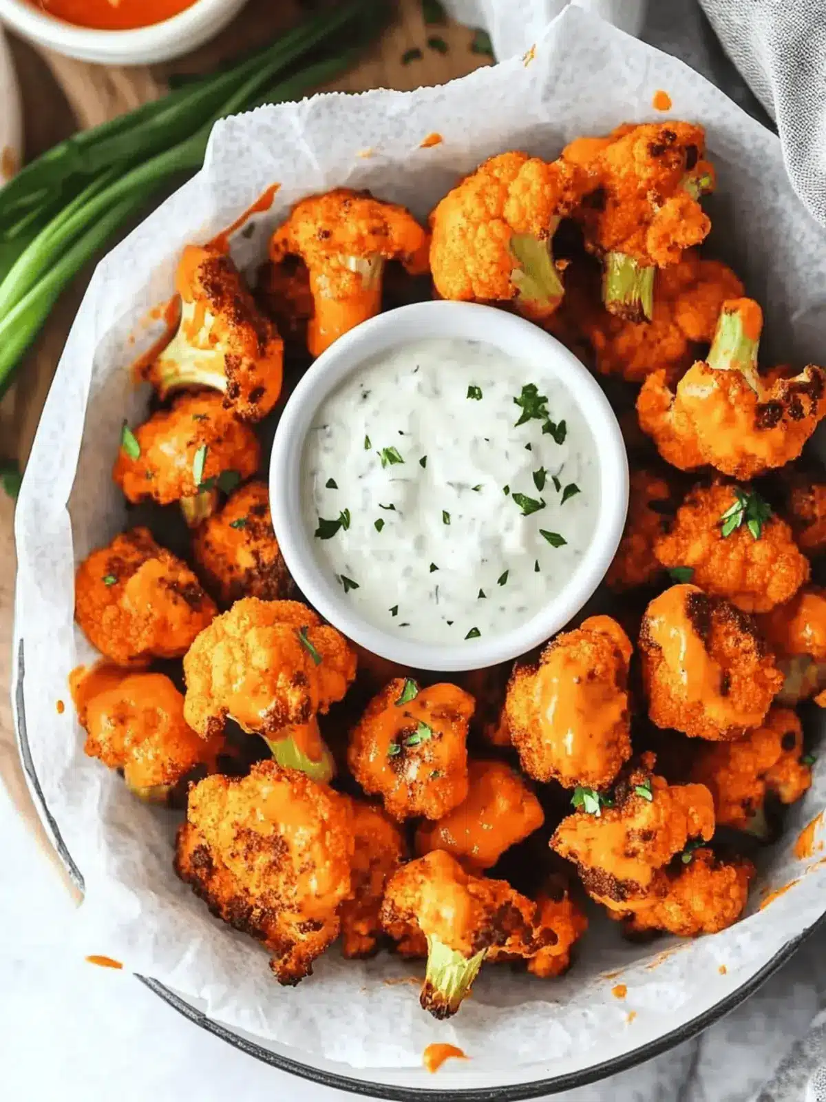 Baked Buffalo Cauliflower Bites