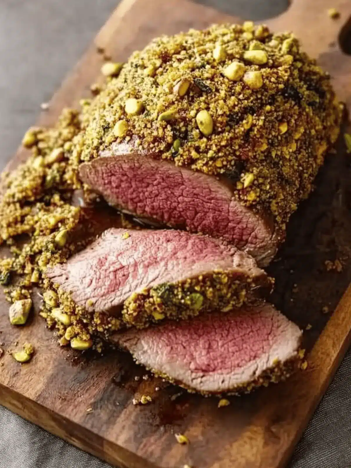 Pistachio & Parmesan Herb Encrusted Beef Tenderloin Delight 4 Pistachio & Parmesan Herb Encrusted Beef Tenderloin