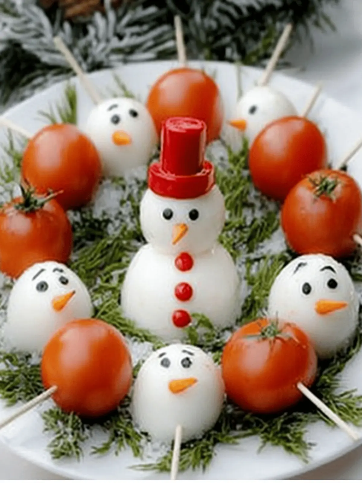 Delicious Snowman Stick Platter Perfect for Holiday Parties 3 Snowman Stick Platter