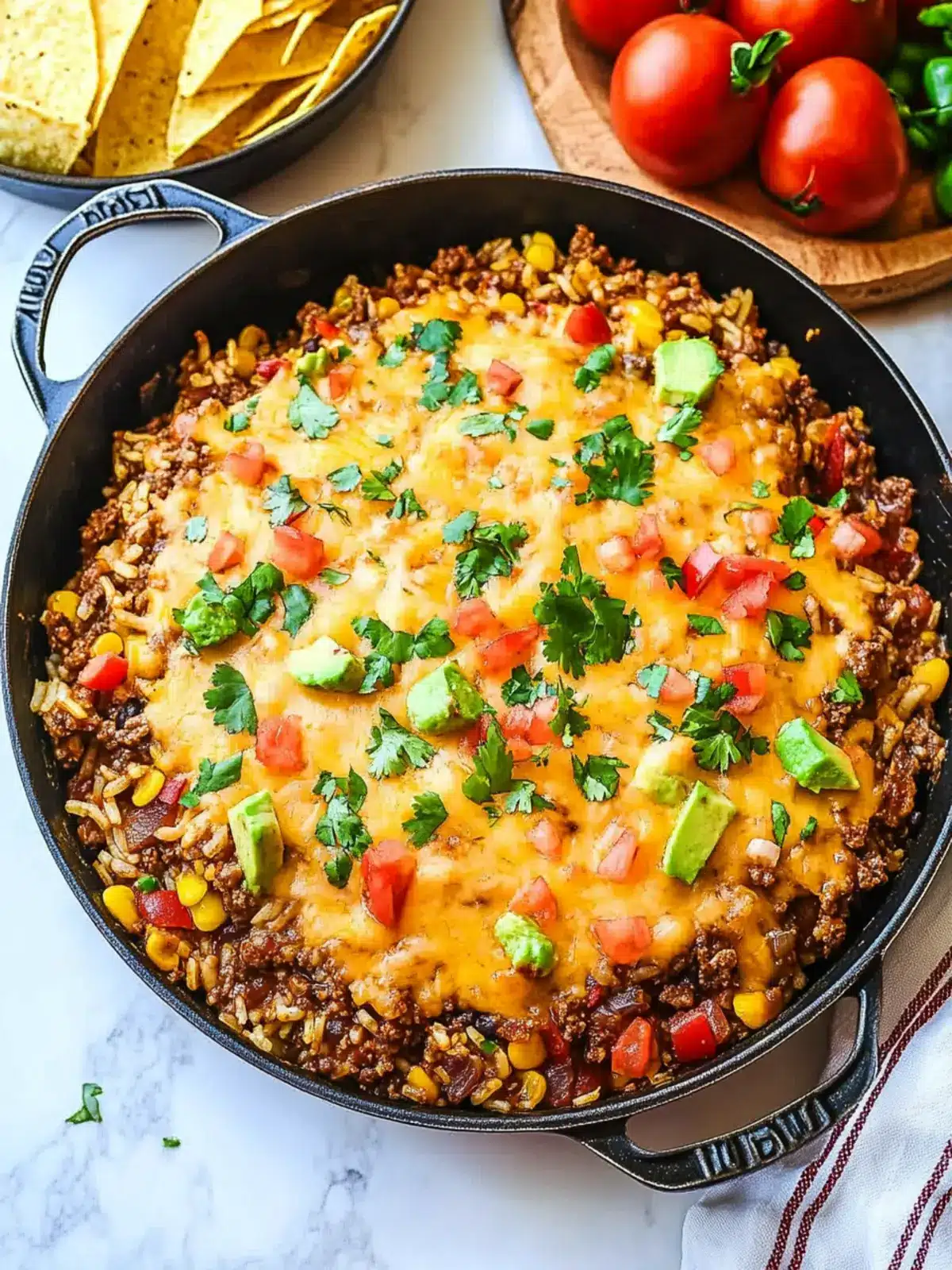 Mexican Cheesy Taco Beef and Rice Skillet for Easy Dinners 2 Mexican Cheesy Taco Beef and Rice Skillet