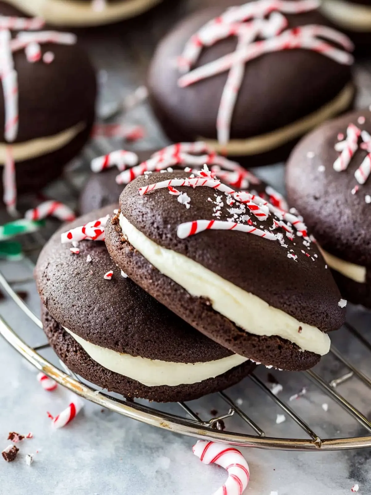 Peppermint Bark Whoopie Pies