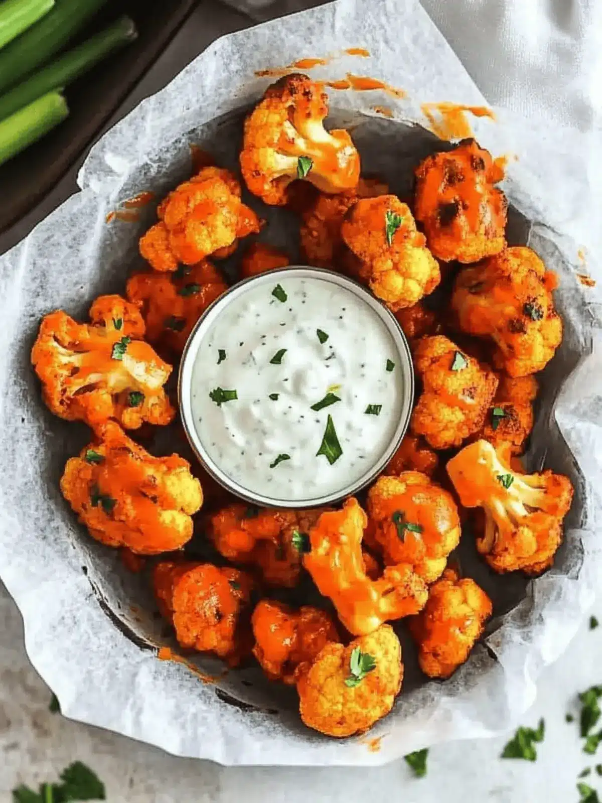 Baked Buffalo Cauliflower Bites