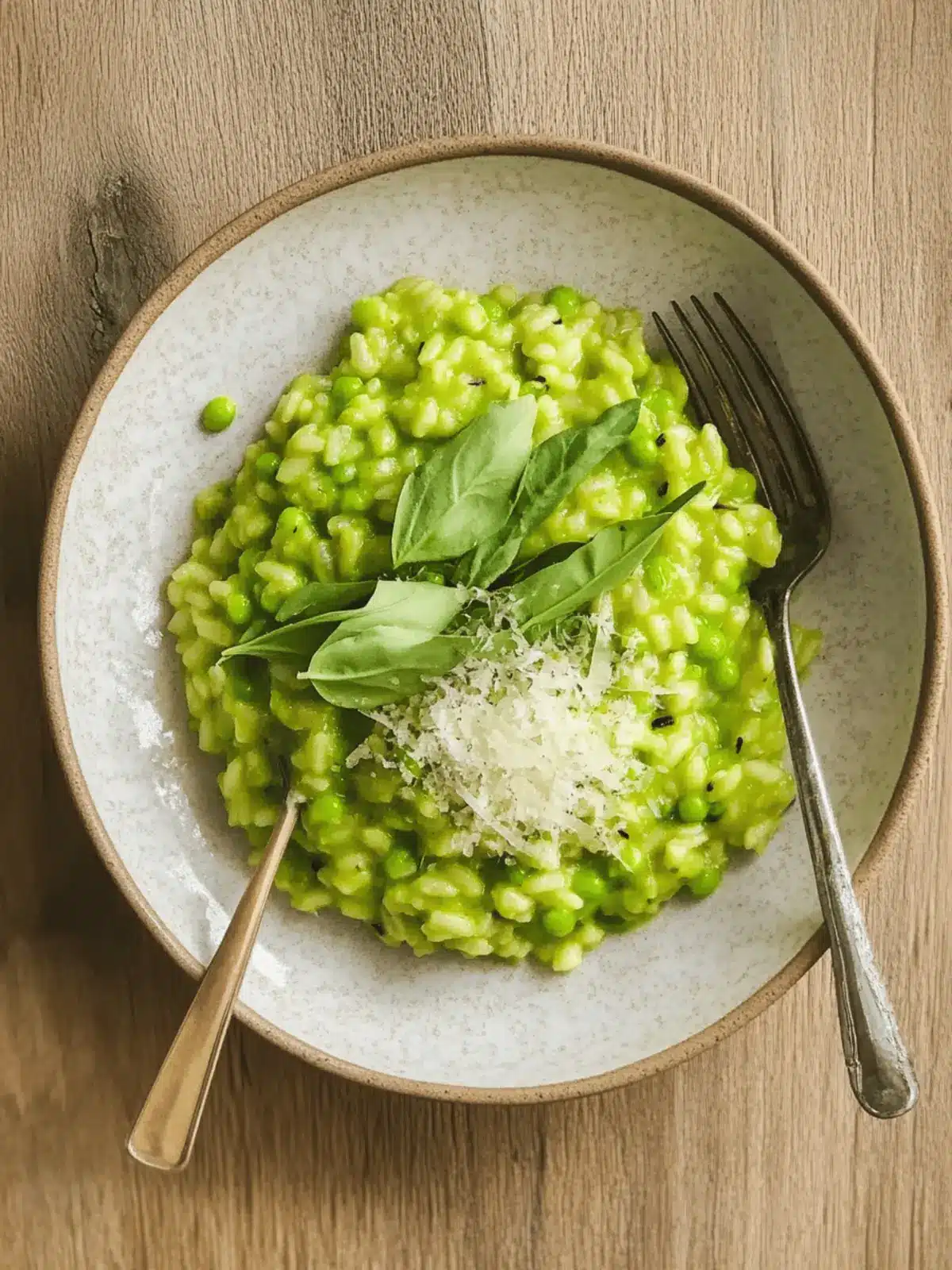 Creamy Pea Risotto with Wild Garlic for a Fresh Twist 3 Pea Risotto with Wild Garlic 