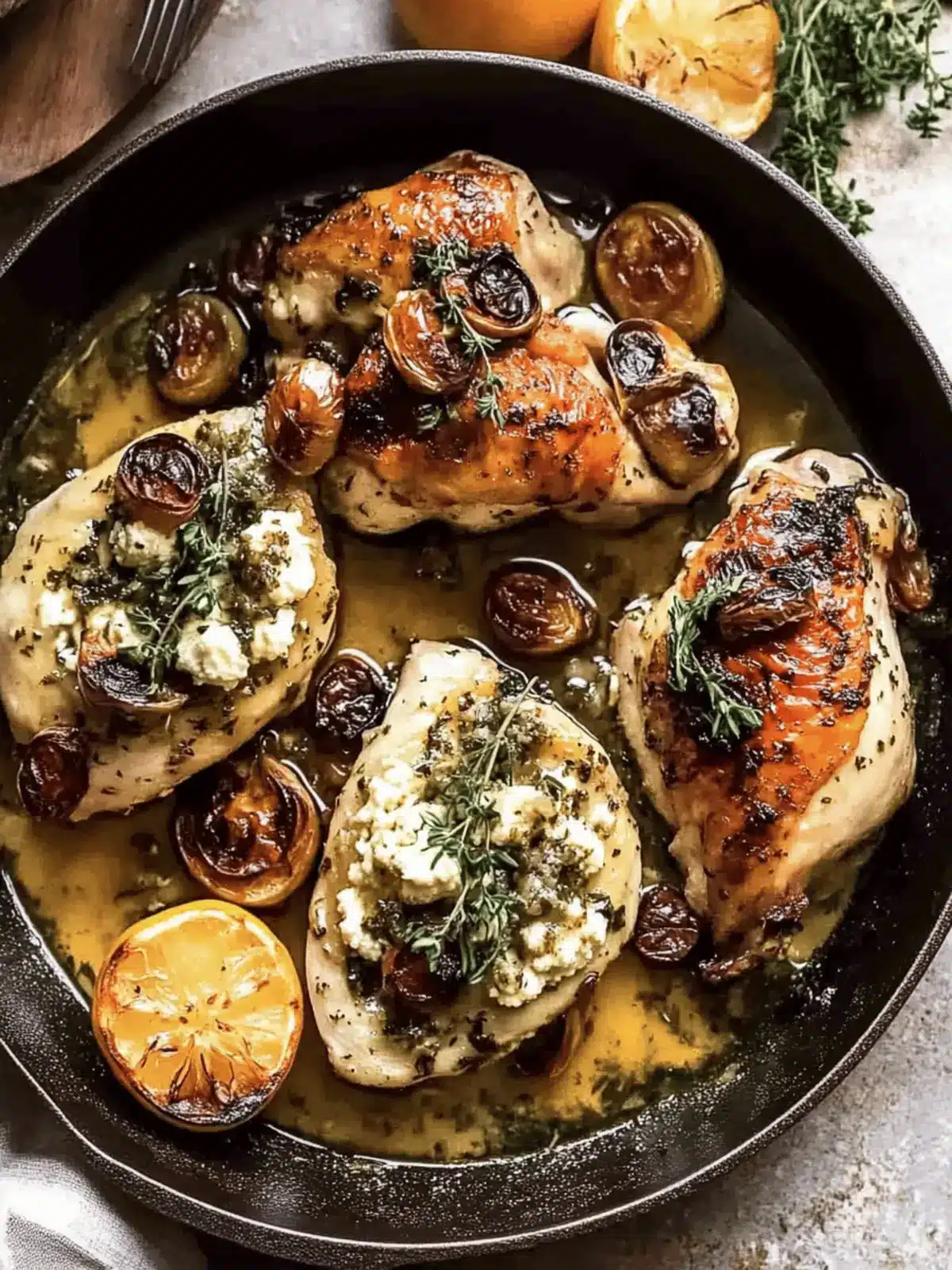 Herbed Ricotta Stuffed Chicken In White Wine Pan Sauce