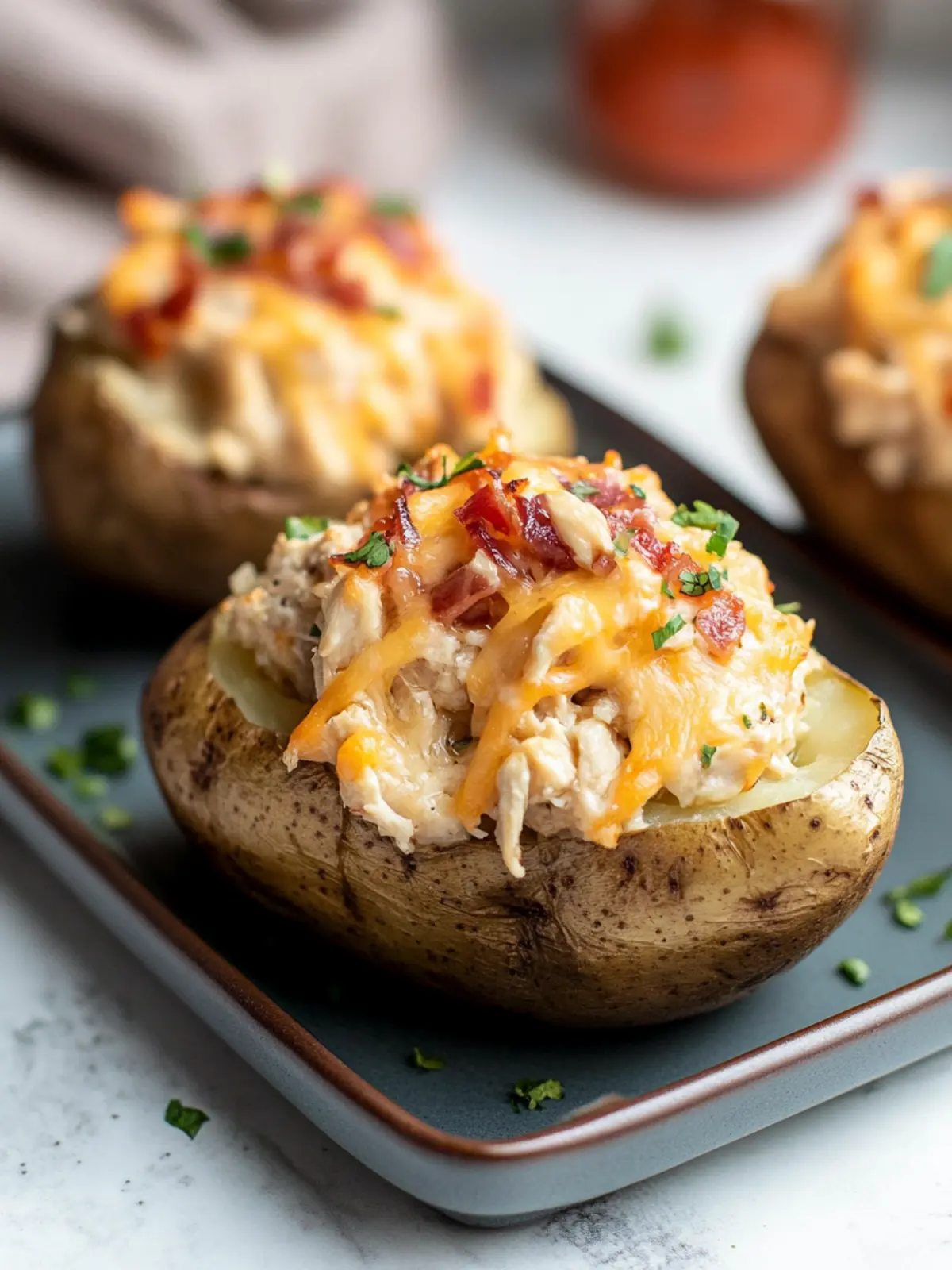 Crack Chicken Stuffed Baked Potatoes: Comfort Food Bliss 2 Crack Chicken Stuffed Baked Potatoes