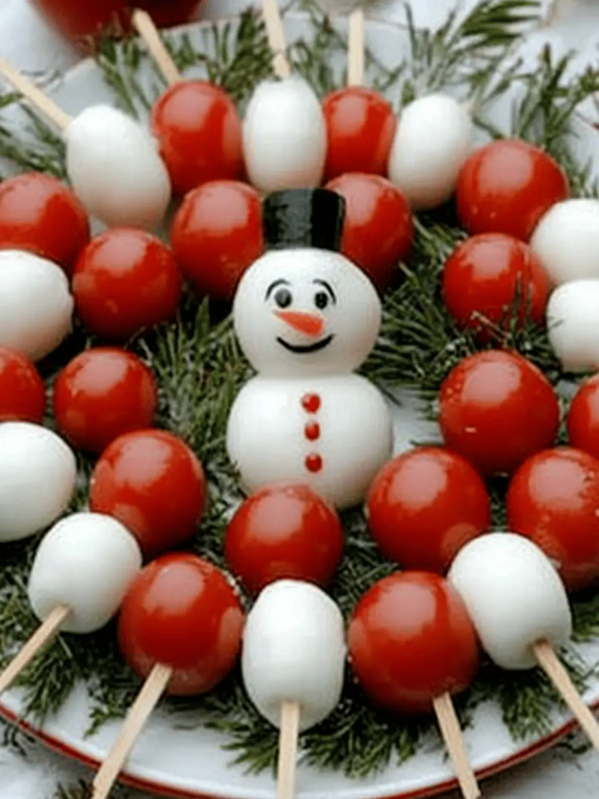 Delicious Snowman Stick Platter Perfect for Holiday Parties 4 Snowman Stick Platter