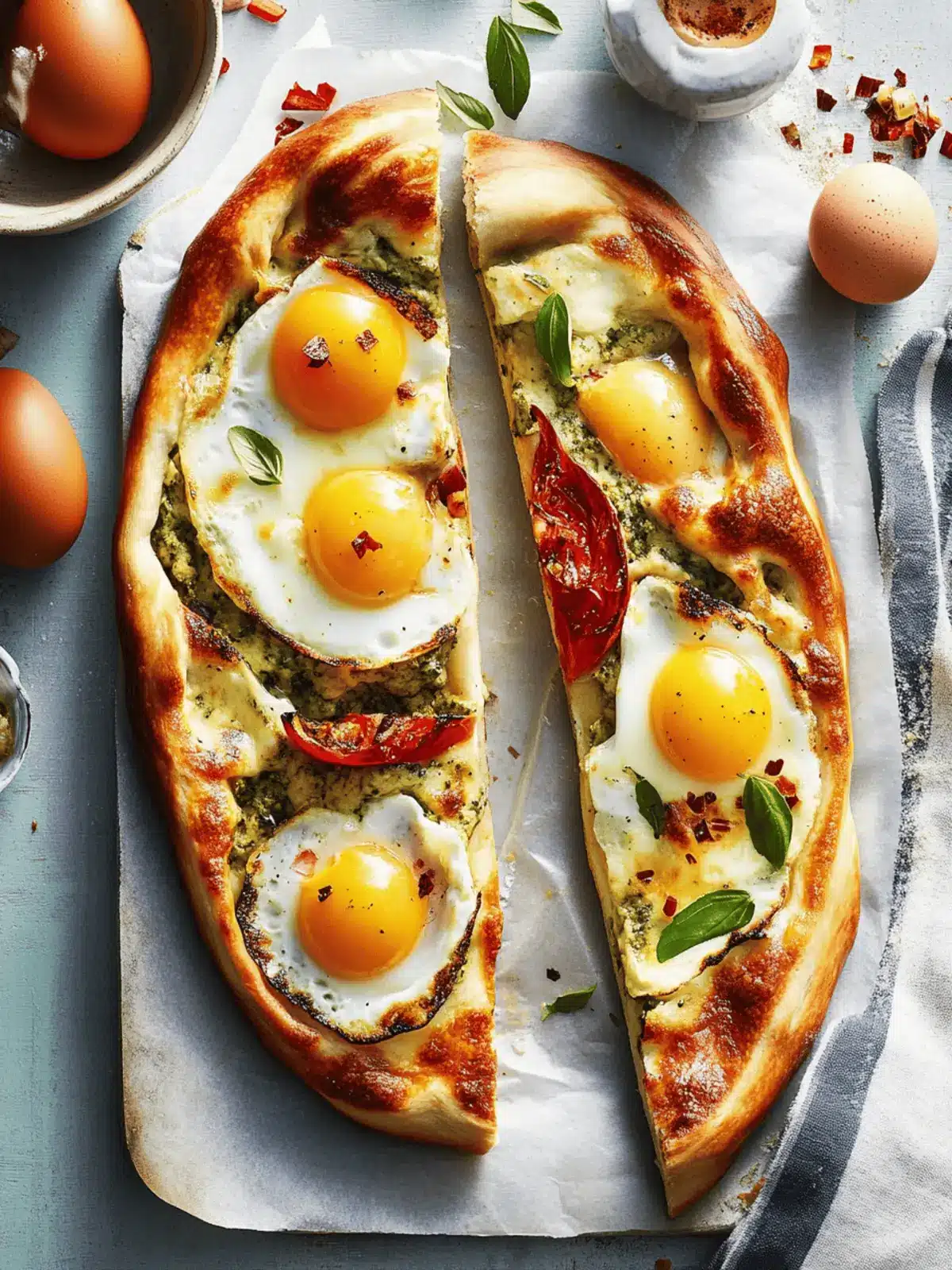 Delicious Turkish Pide with Eggs and Sucuk You’ll Crave! 4 Turkish Pide with Eggs and Sucuk
