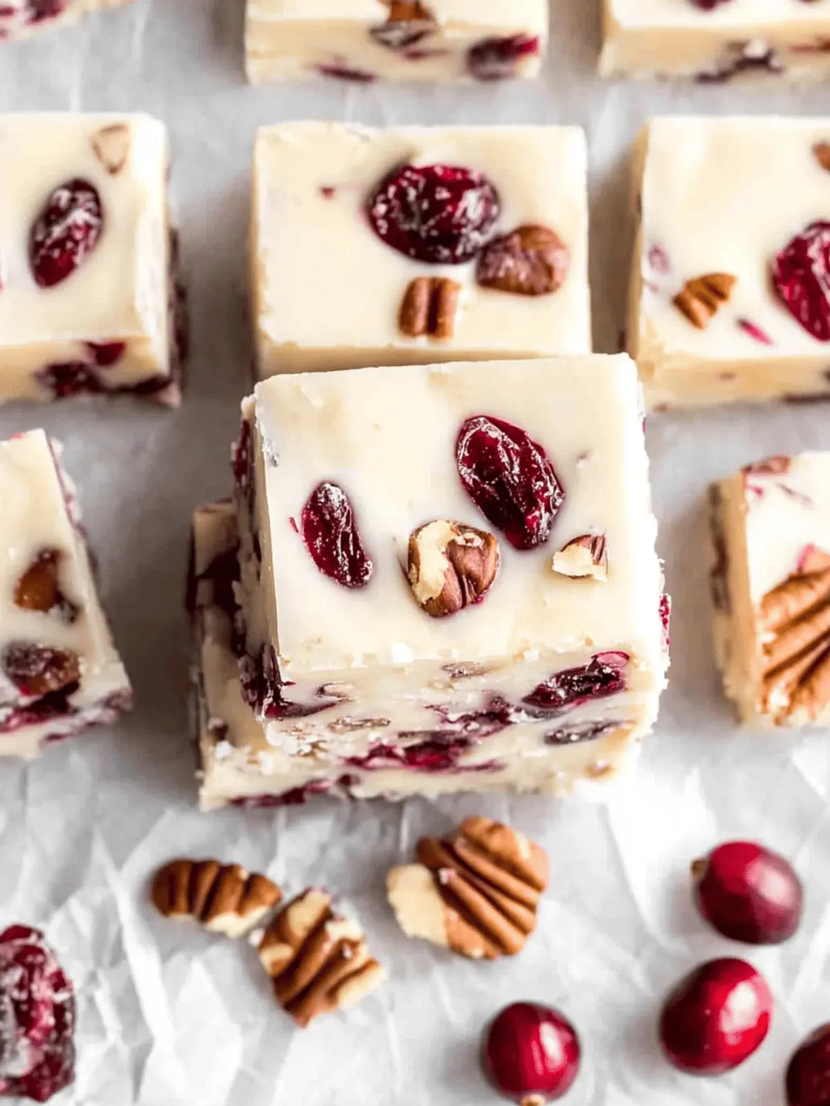 White Chocolate Cranberry Pecan Fudge