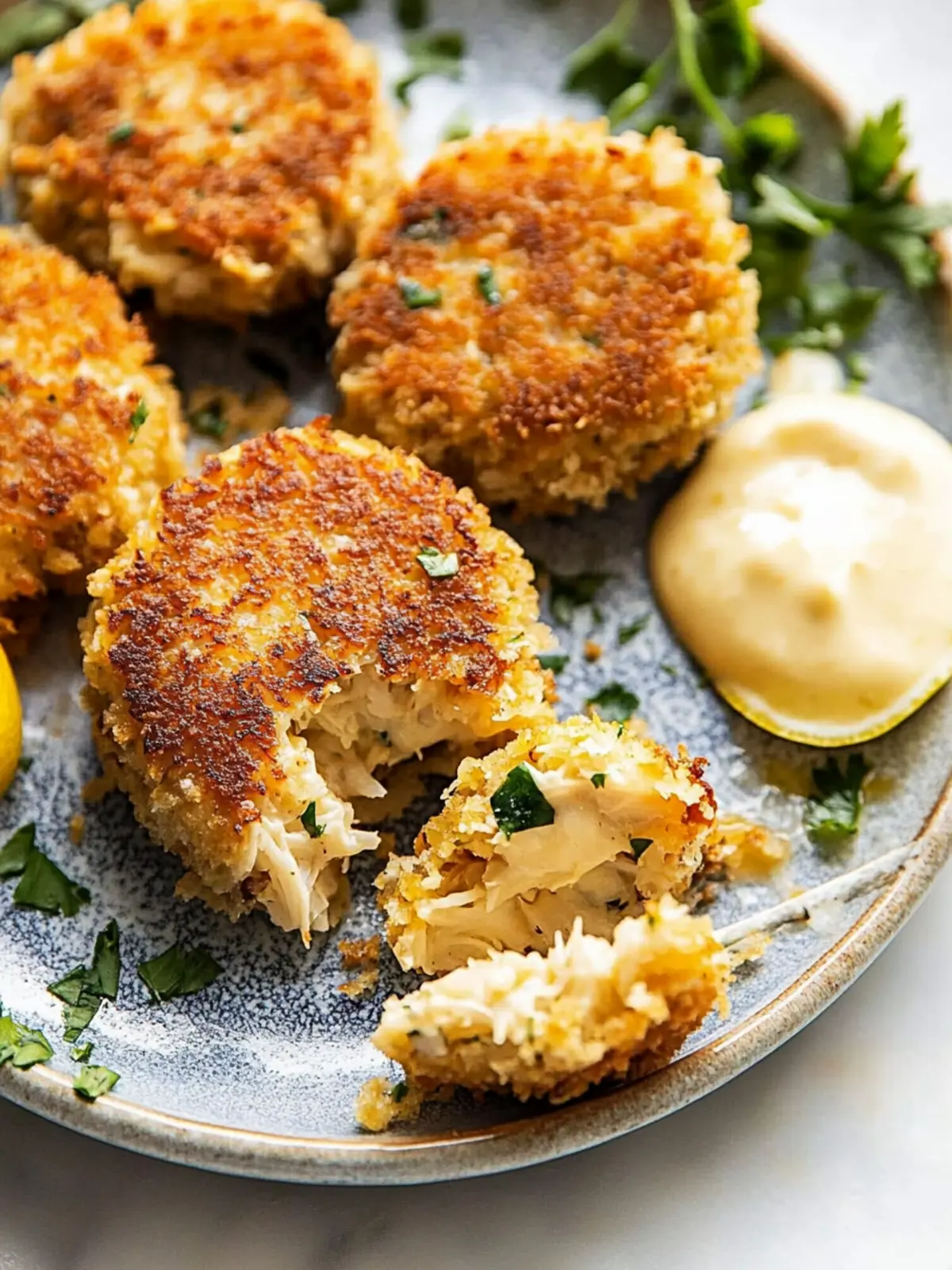 Delicious Crab Cakes with Zesty Lemon Garlic Aioli 4 Crab Cakes with Lemon Garlic Aioli