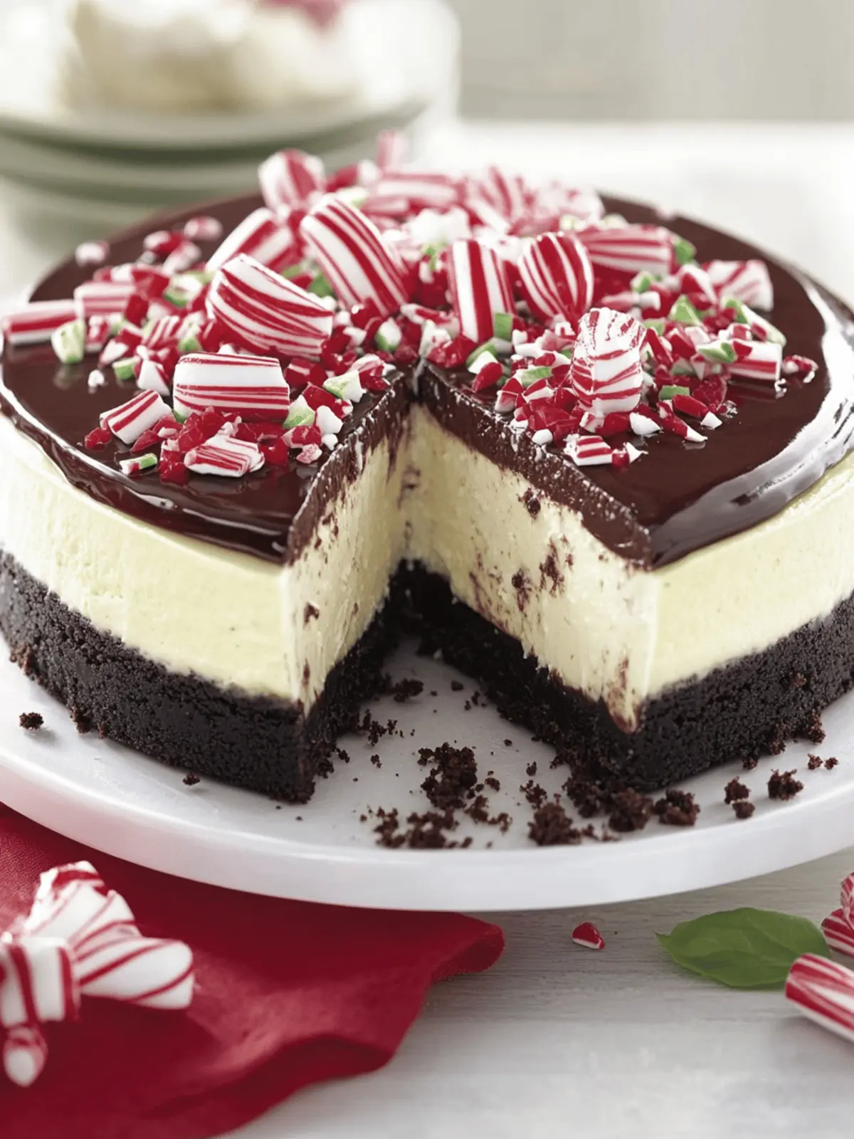 Double-Chocolate Peppermint Cheesecake