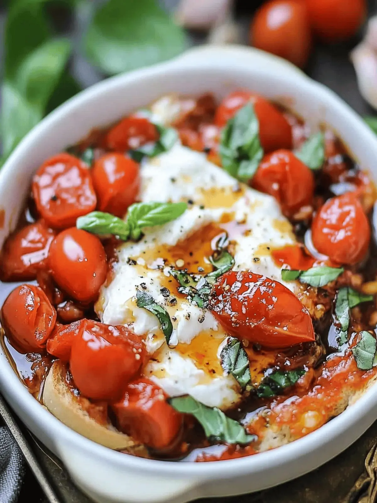 Burrata Caprese Dip with Crostini
