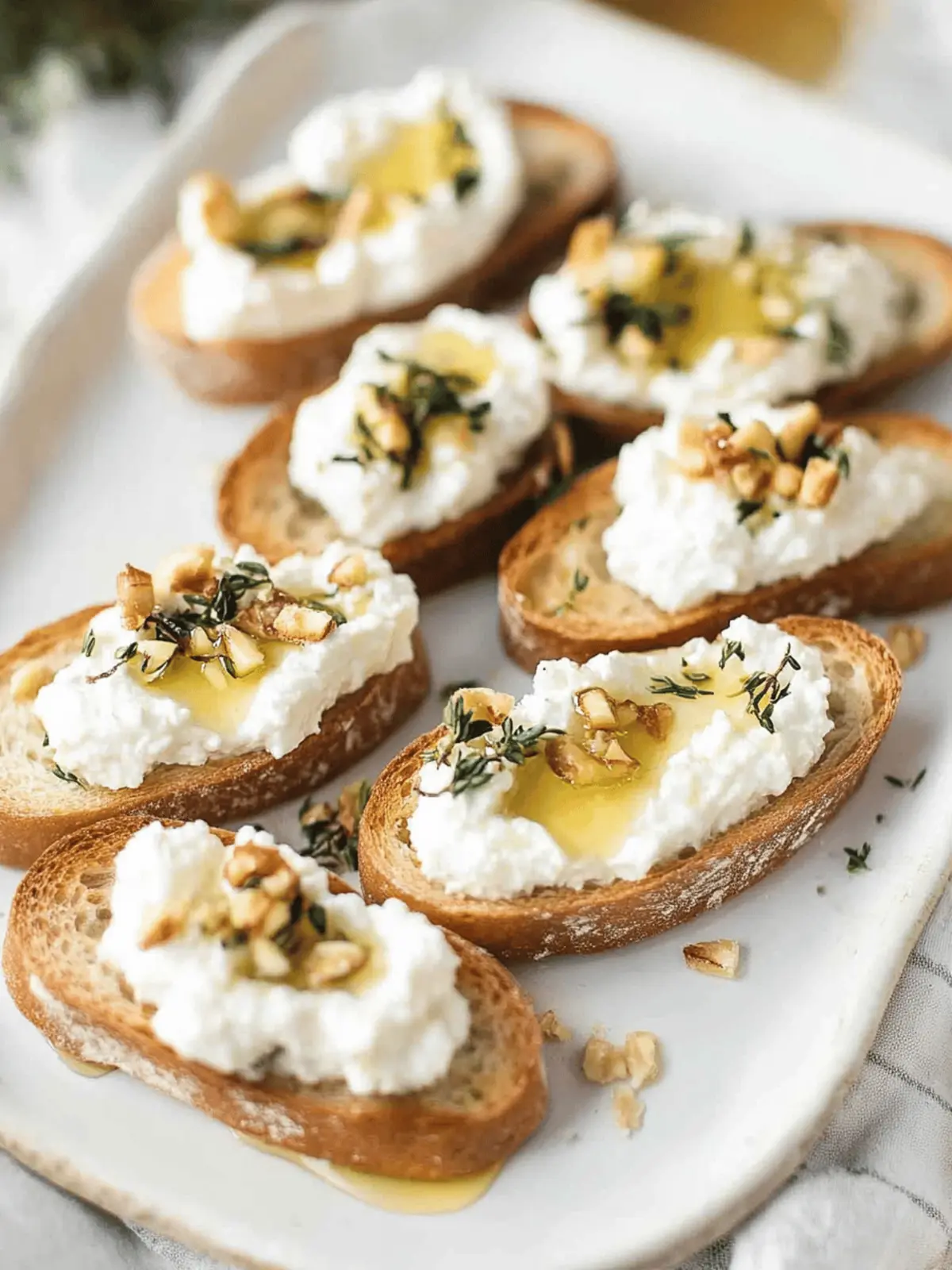 Whipped Ricotta Crostini with Honey