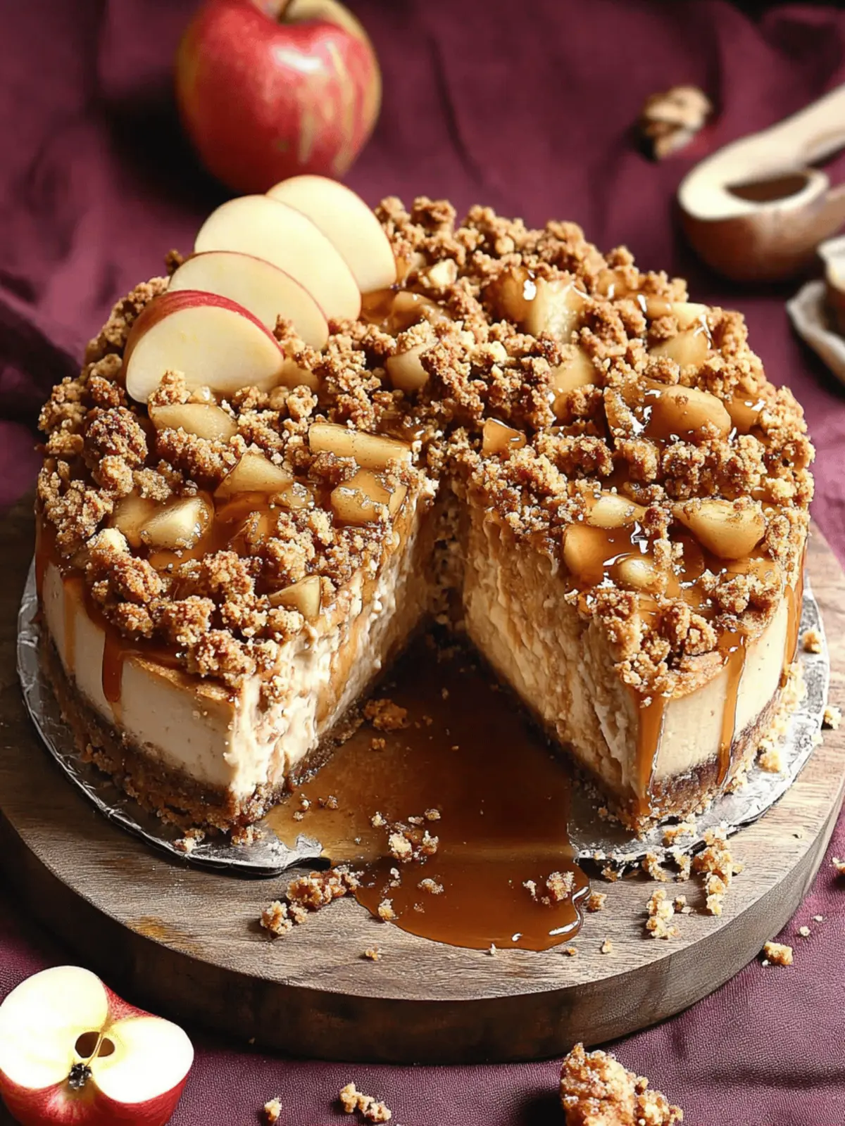 Caramel Apple Crumble Cheesecake