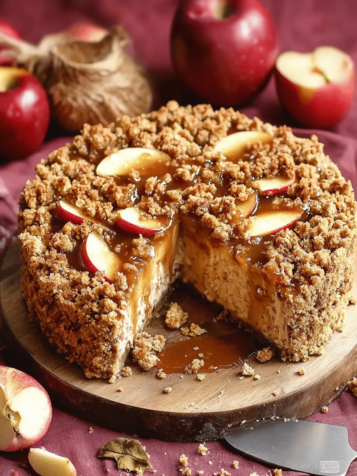 Caramel Apple Crumble Cheesecake