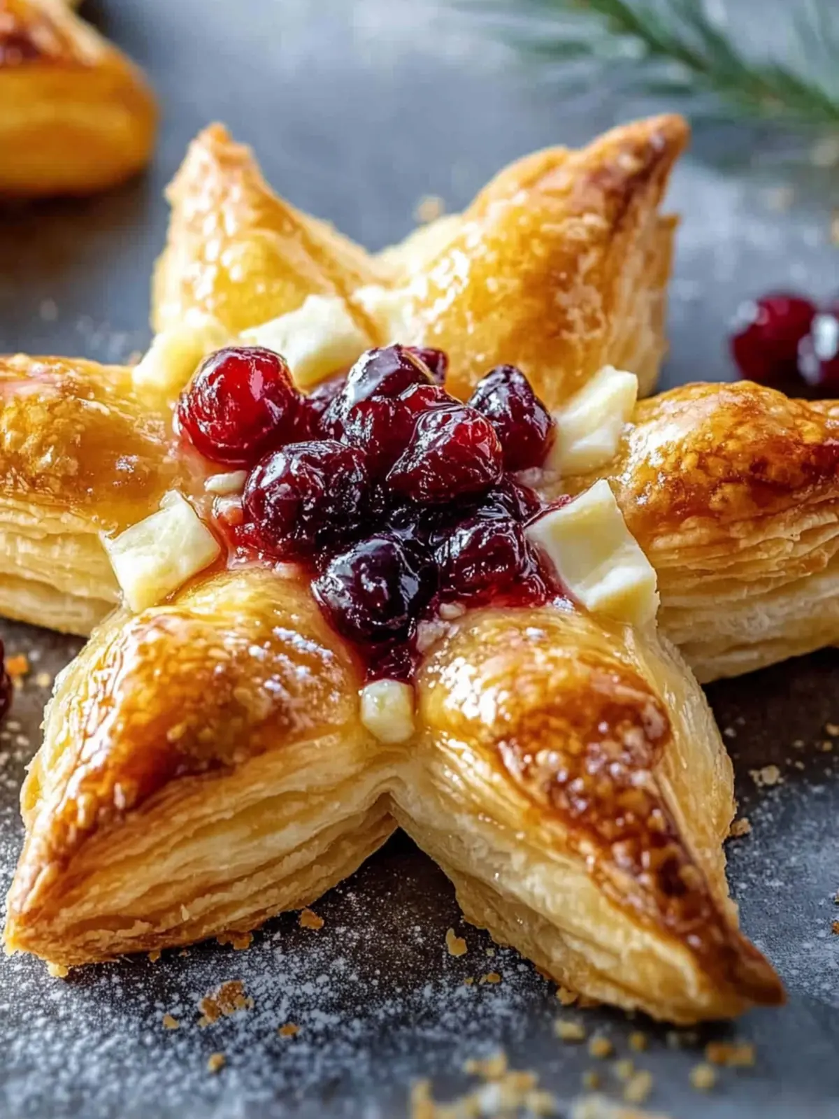 Indulge in Cranberry Brie Snowflake Puff Pastry Delights! 2 Cranberry Brie Snowflake Puff Pastry