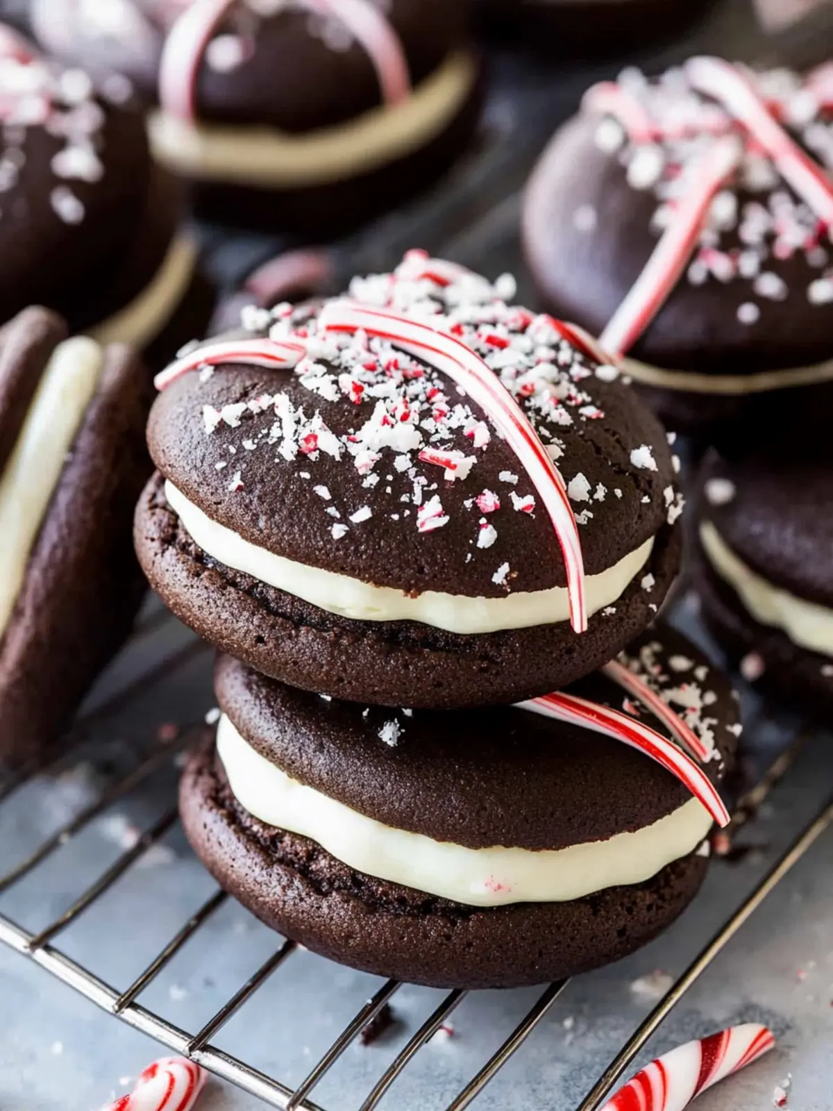 Peppermint Bark Whoopie Pies