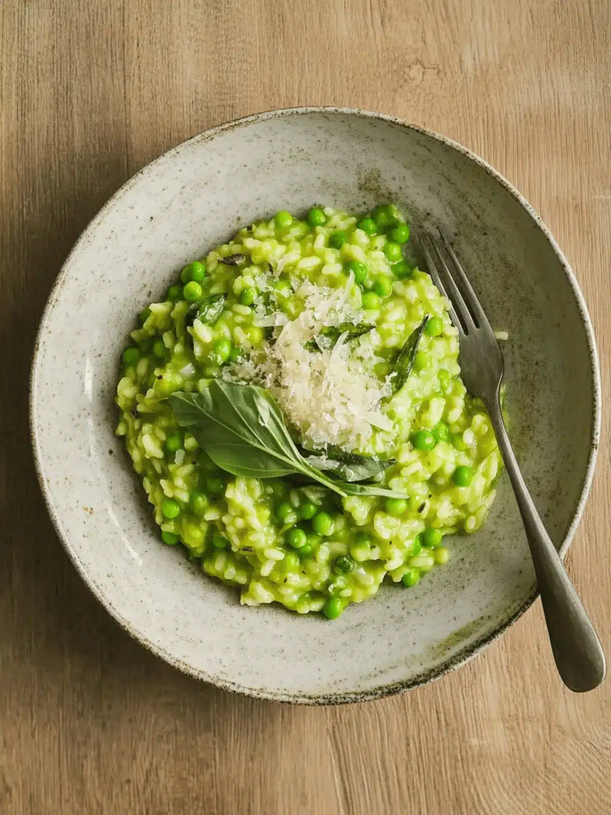 Creamy Pea Risotto with Wild Garlic for a Fresh Twist 2 Pea Risotto with Wild Garlic 