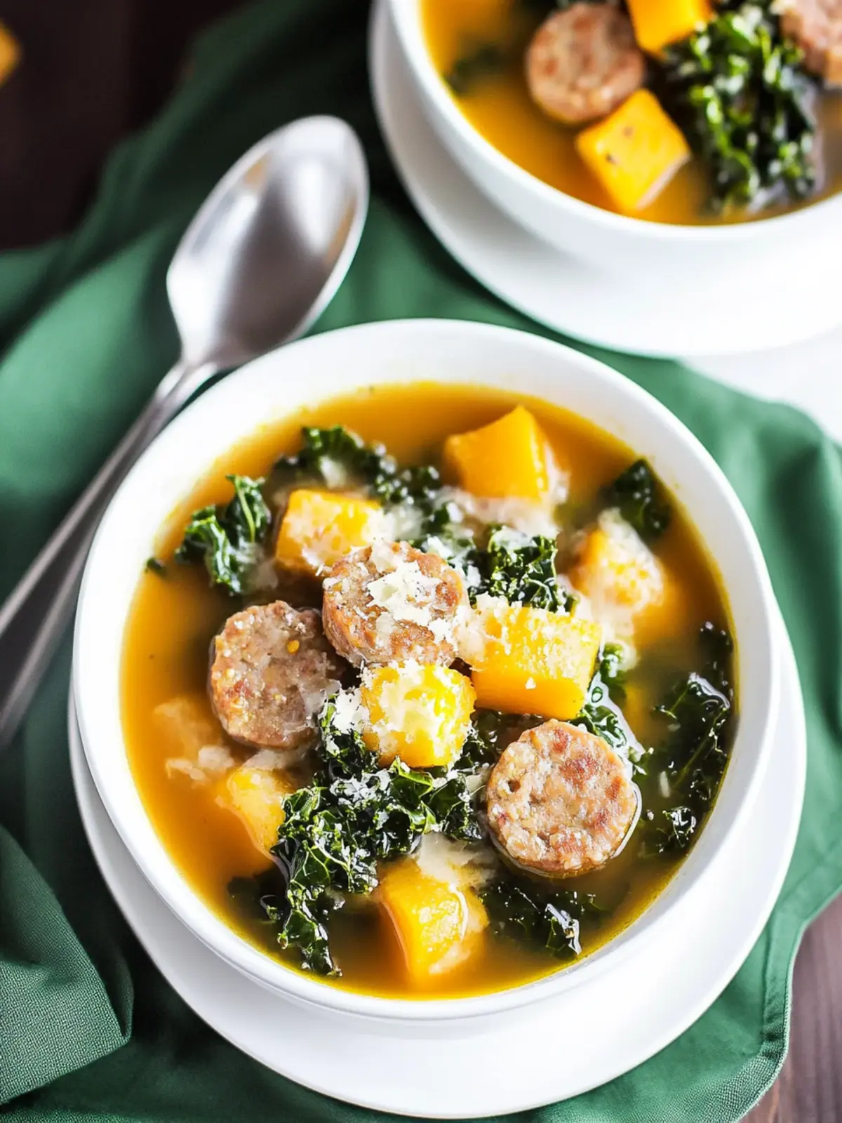 Butternut Squash Sausage and Kale Soup