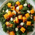 Air Fryer Roasted Butternut Squash & Kale Salad with Balsamic-Maple Dressing