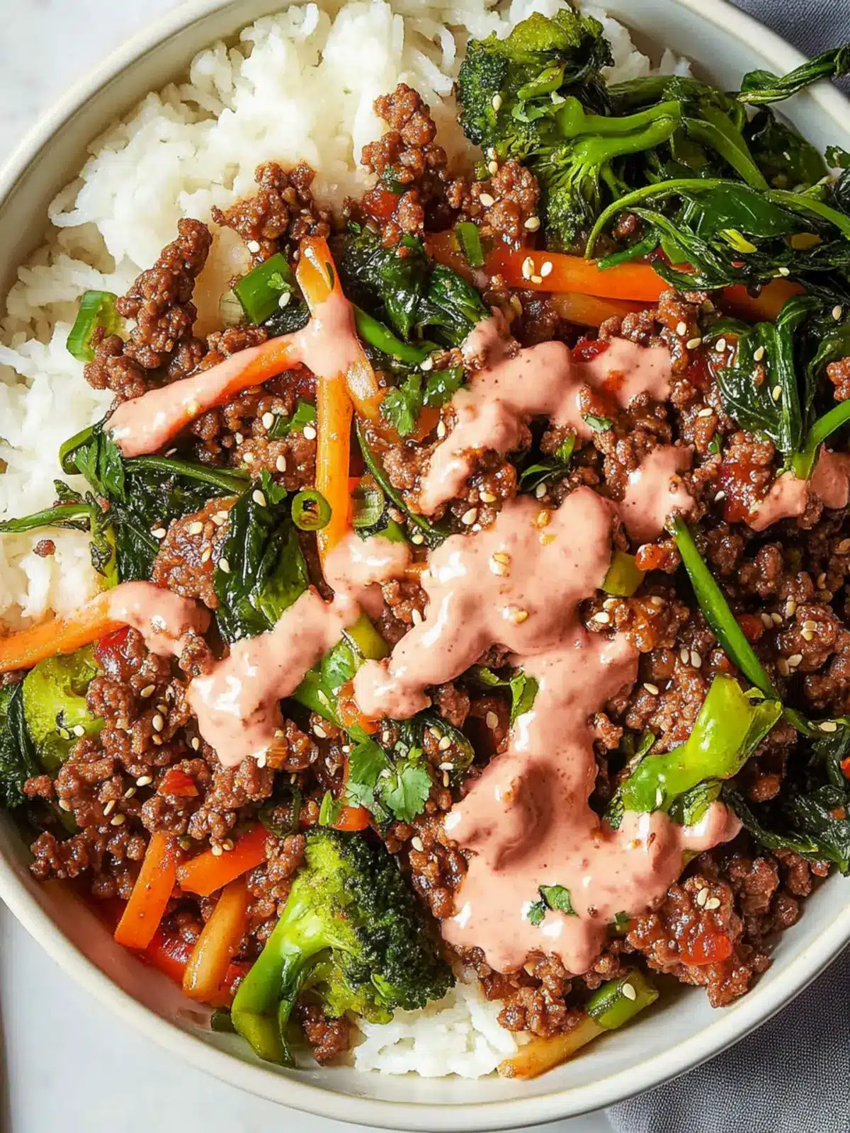 Ground Beef Stir-Fry Teriyaki Bowls
