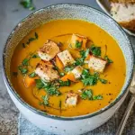 Savory Carrot and Coriander Soup with Crunchy Croutons 7 Carrot and coriander soup