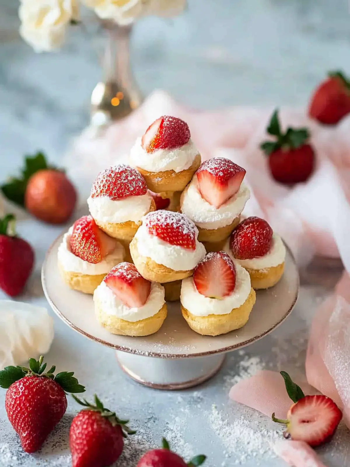 Create Irresistible Strawberry Rosé Profiteroles at Home! 5 Strawberry Rosé Profiteroles (Mini Cream Puffs)