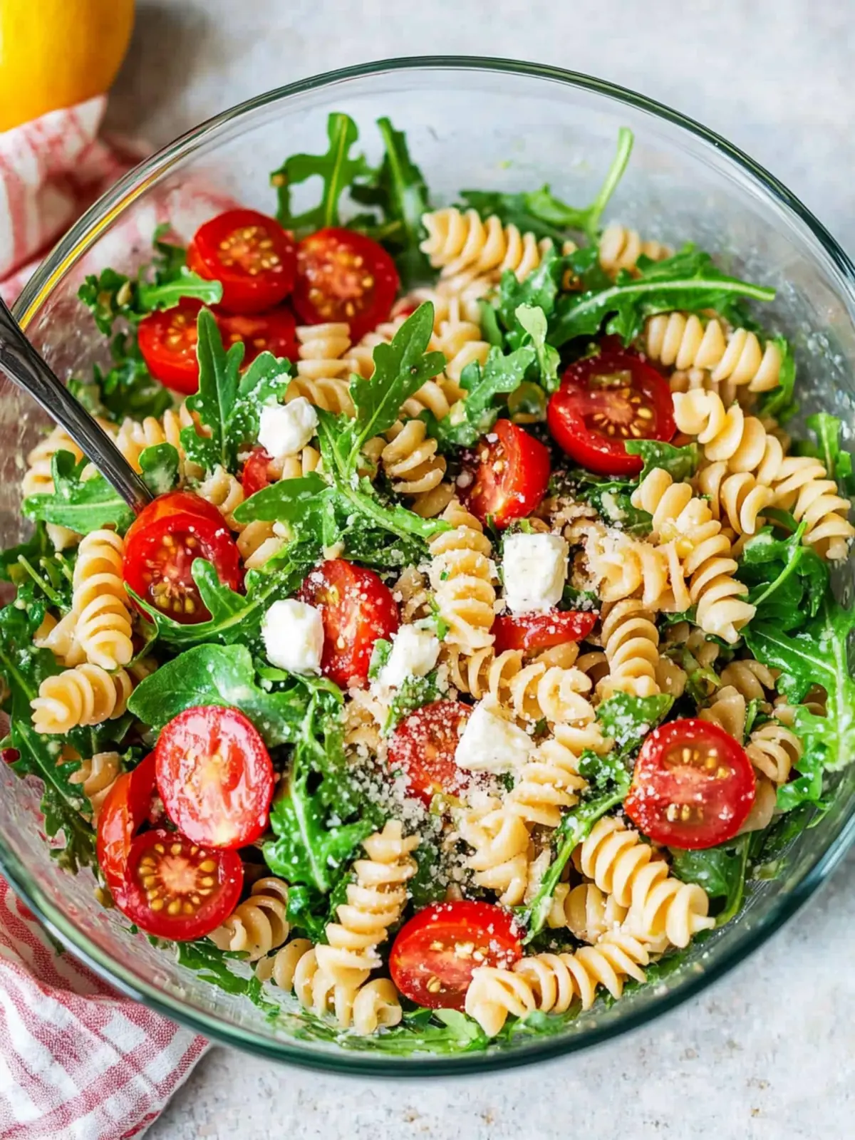 Creamy Arugula Pasta Salad with Goat Cheese and Tomato Bliss 3 Creamy Arugula Pasta Salad with Goat Cheese and Tomato