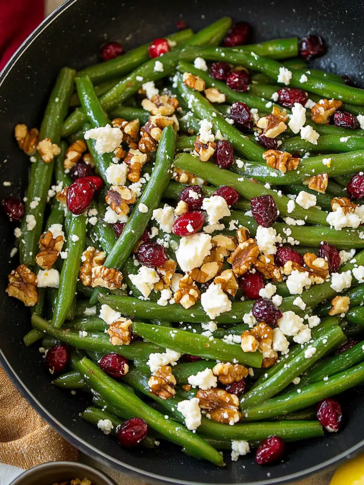 Lemon Butter Green Beans with Cranberries Walnuts and Feta Bliss 3 Lemon Butter Green Beans with Cranberries Walnuts and Feta