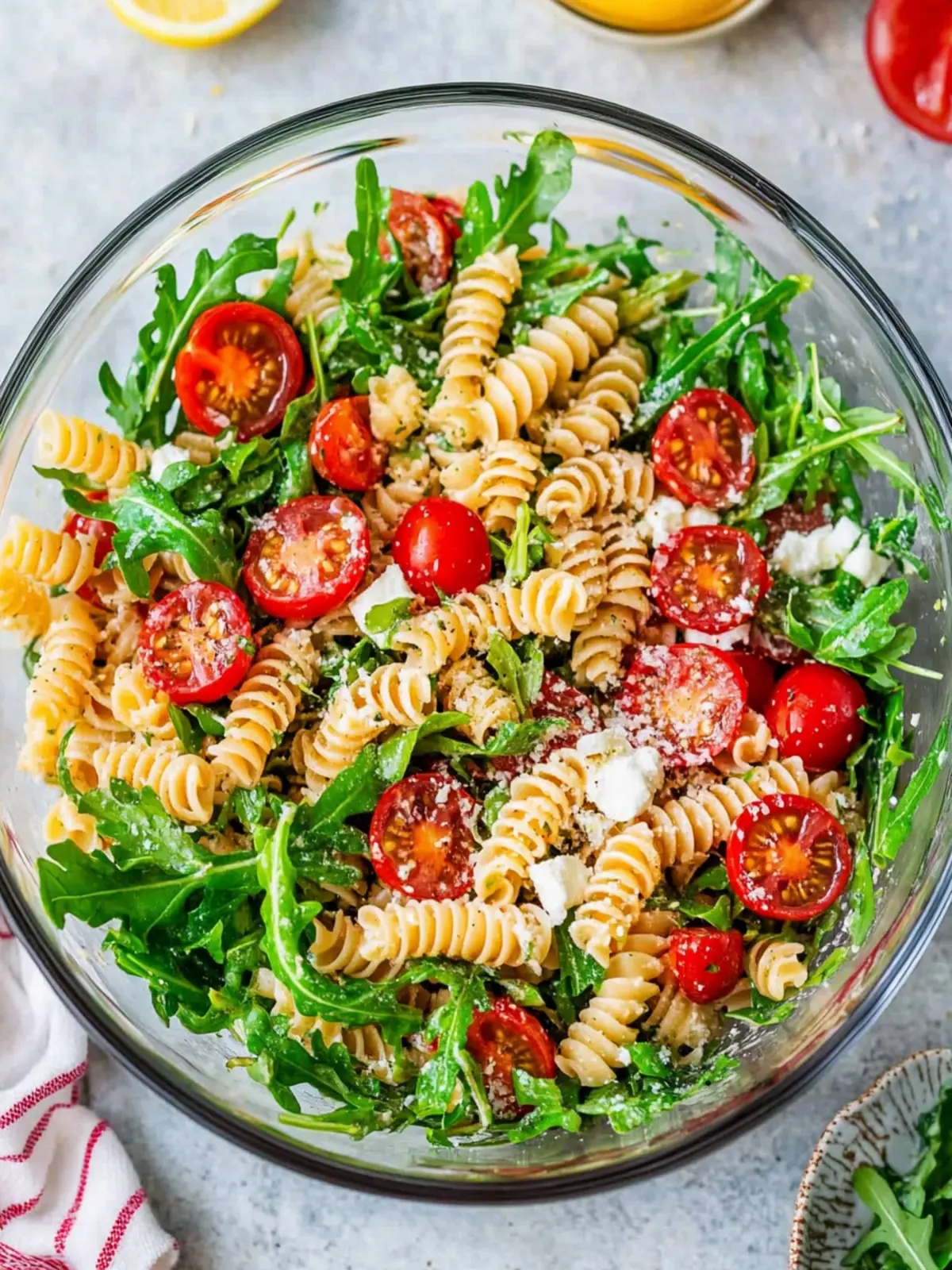 Creamy Arugula Pasta Salad with Goat Cheese and Tomato Bliss 2 Creamy Arugula Pasta Salad with Goat Cheese and Tomato