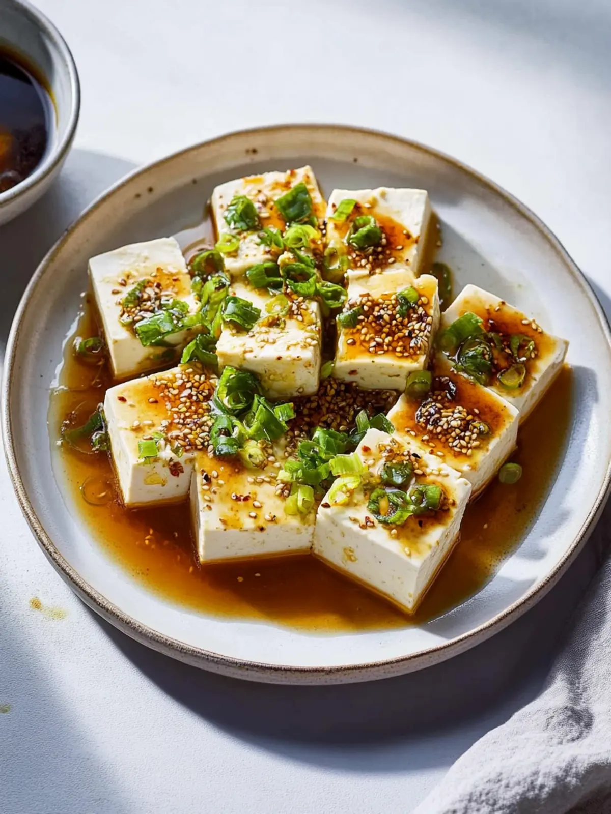 Silken Tofu With Spicy Soy Dressing