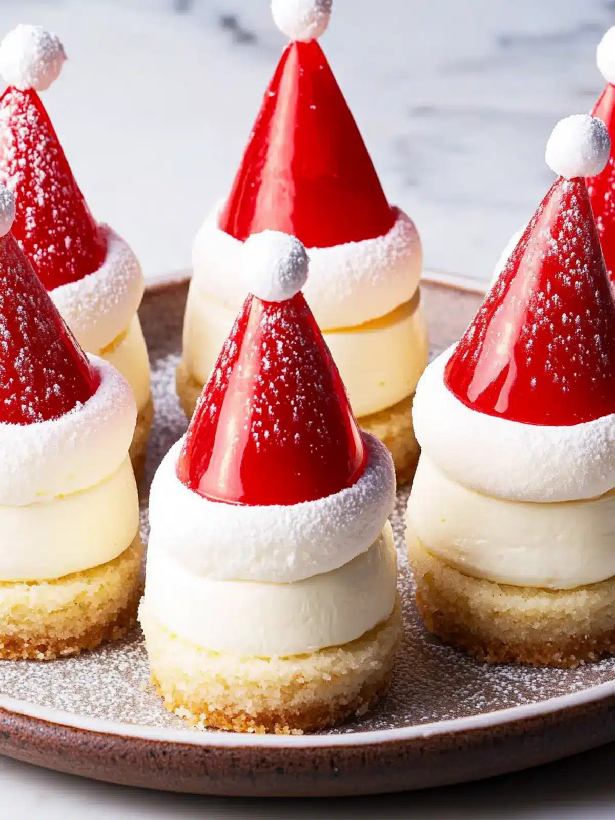 Santa Hat Cheesecake Bites