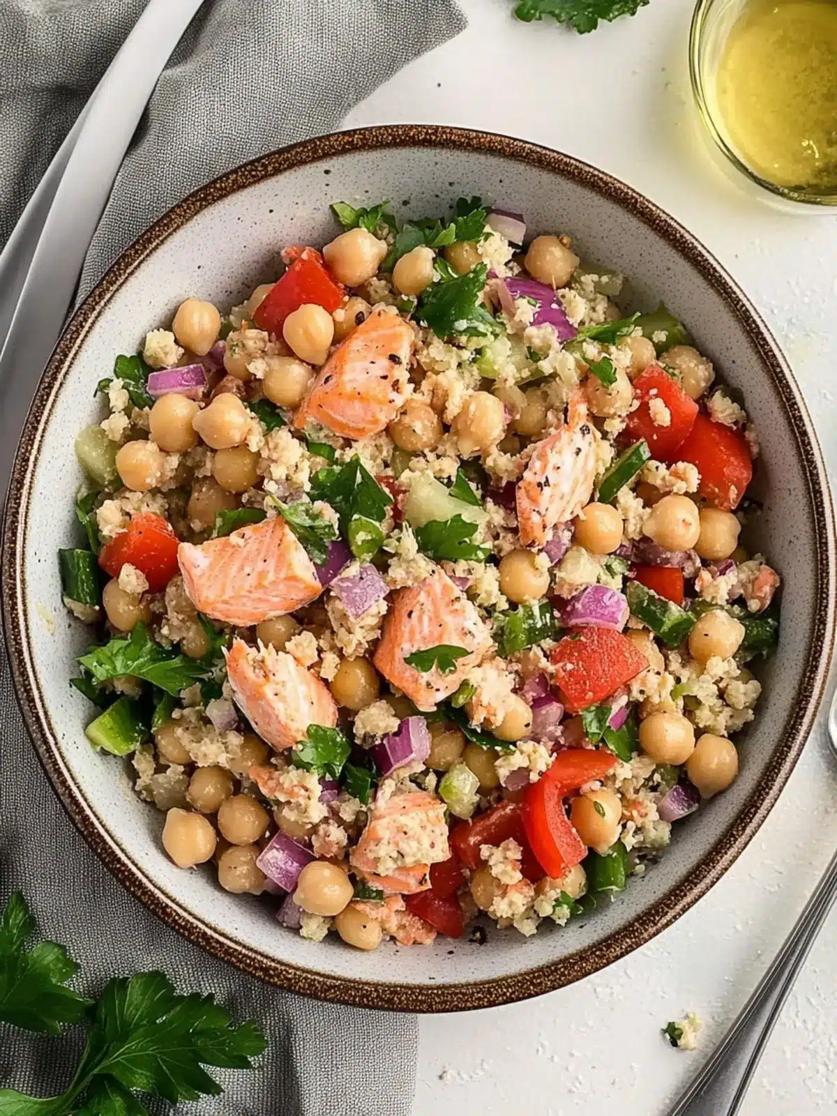 Wild Salmon and Chickpea Salad: Quick, Healthy & Delicious! 4 Wild Salmon and Chickpea Salad