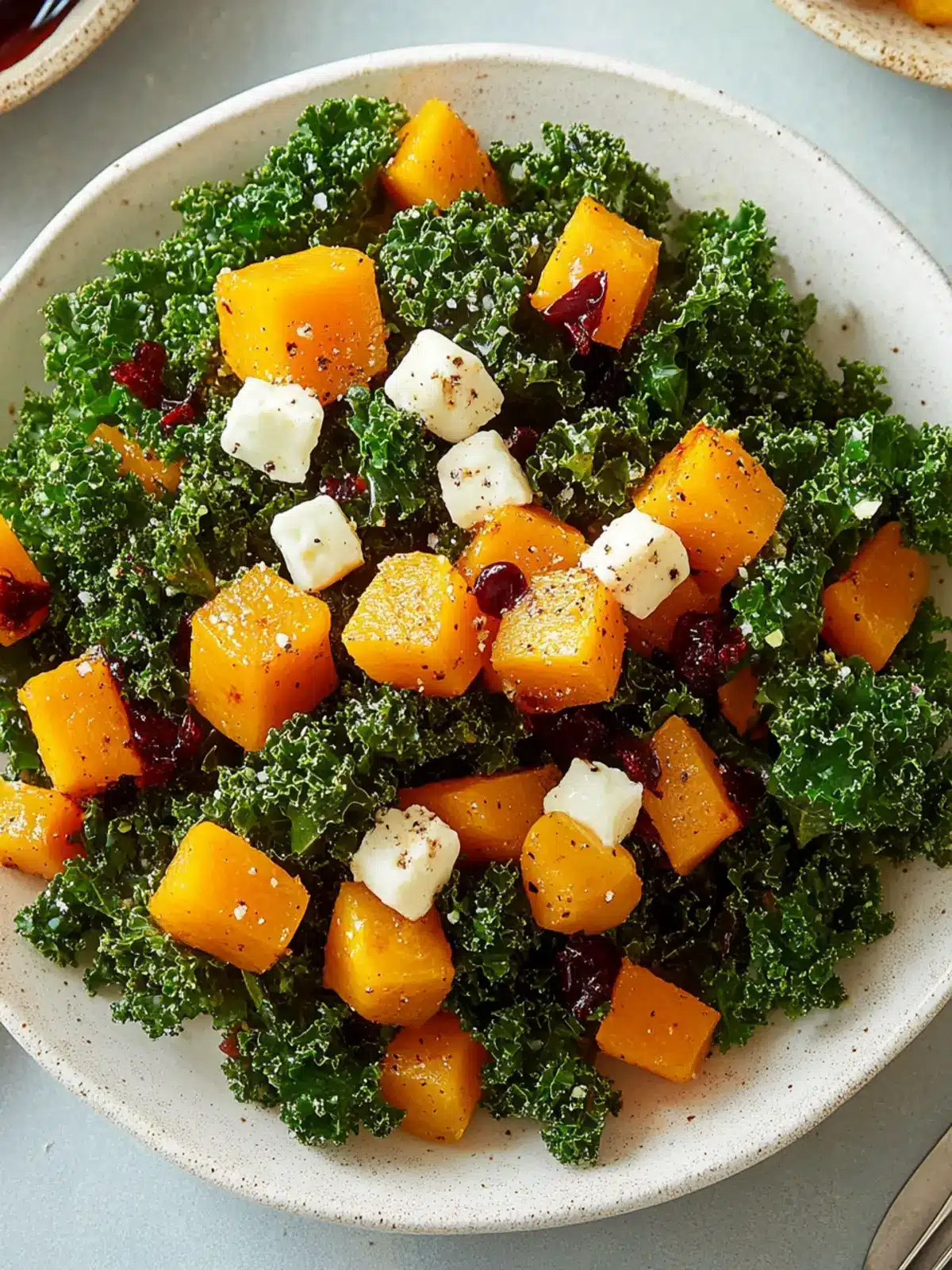 Air Fryer Roasted Butternut Squash & Kale Salad with Balsamic-Maple Dressing