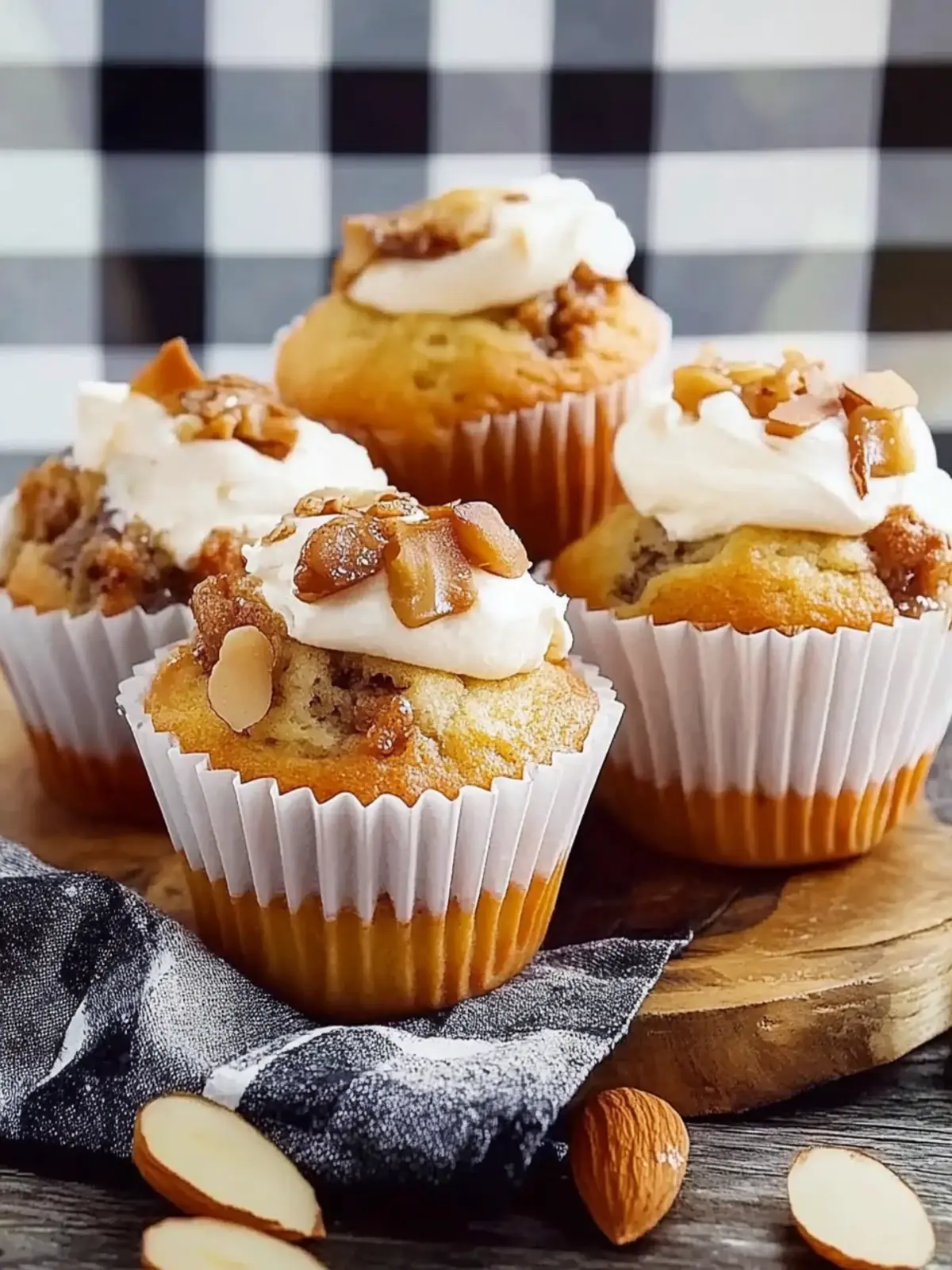 Butter Almond Caramel Banana Muffins