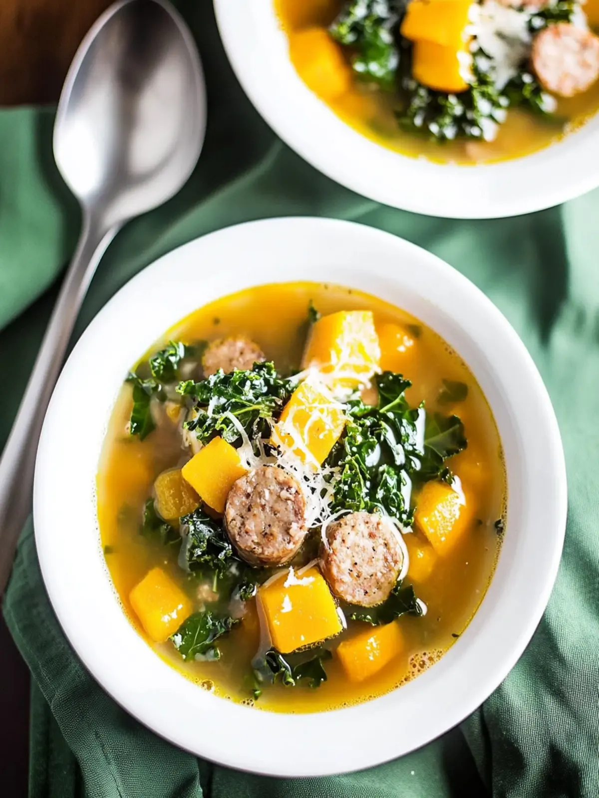 Butternut Squash Sausage and Kale Soup