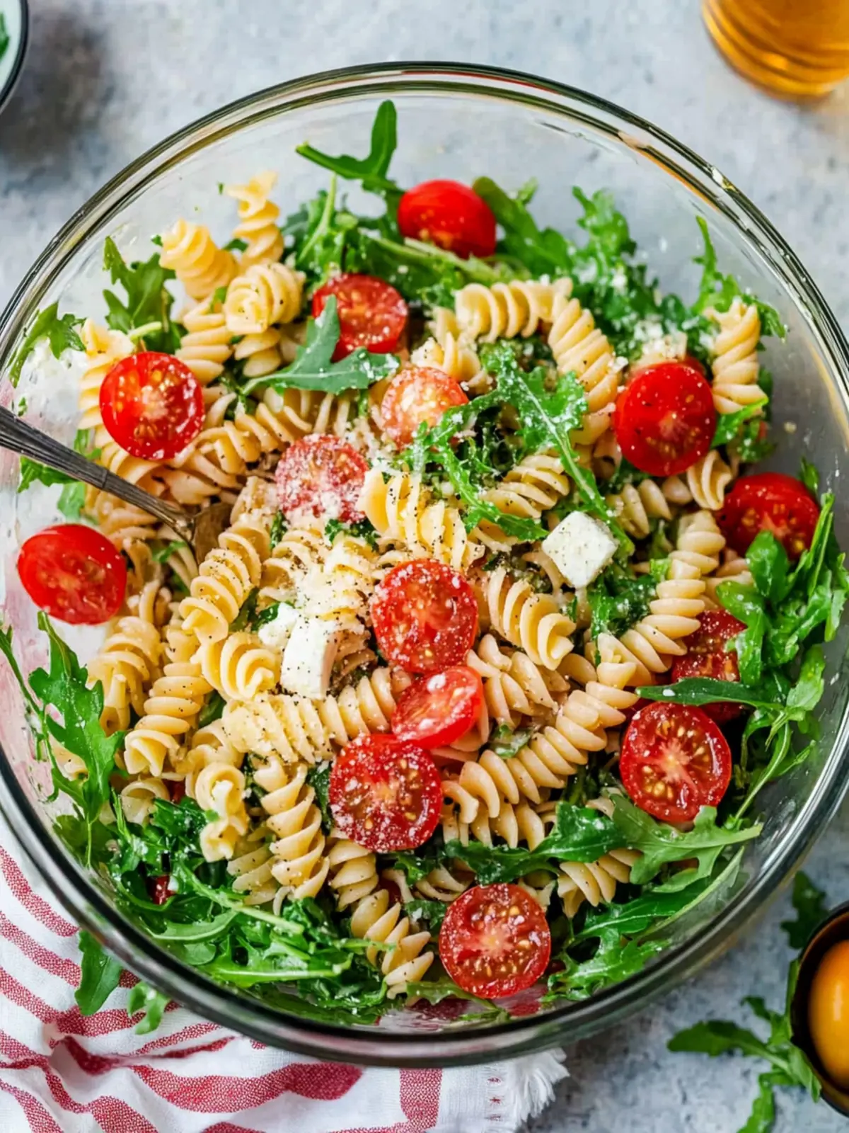 Creamy Arugula Pasta Salad with Goat Cheese and Tomato Bliss 5 Creamy Arugula Pasta Salad with Goat Cheese and Tomato