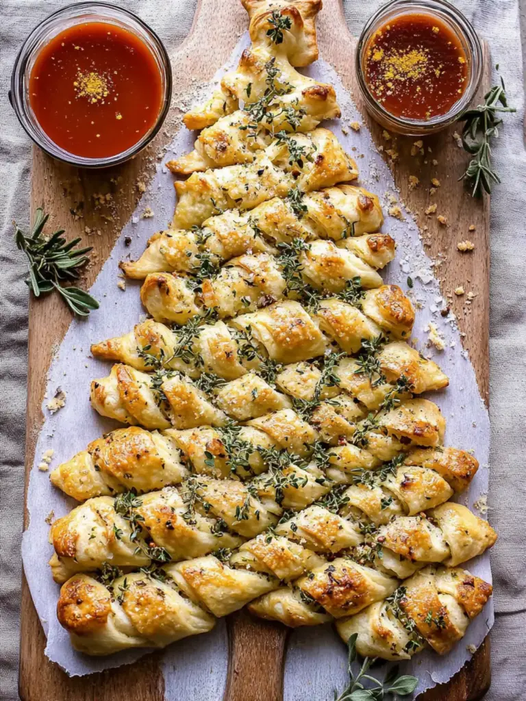 Pull Apart Christmas Tree Garlic Bread