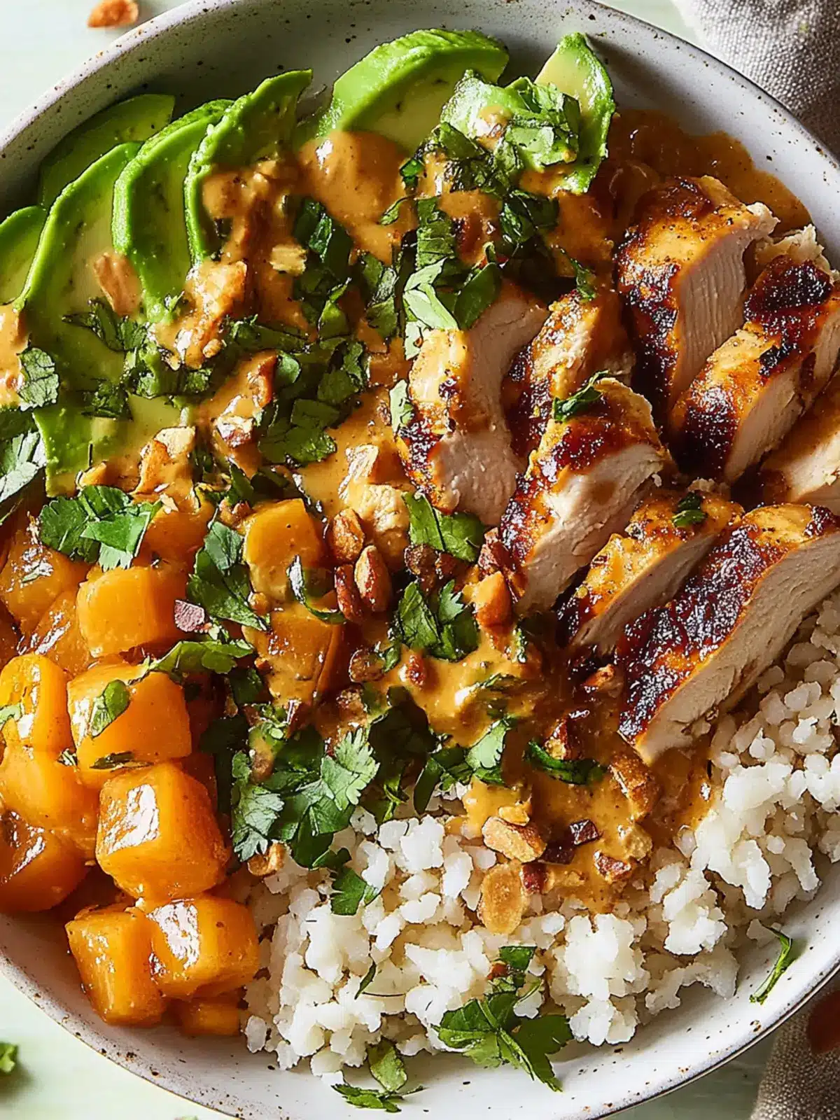 Peanut Chicken Protein Bowls