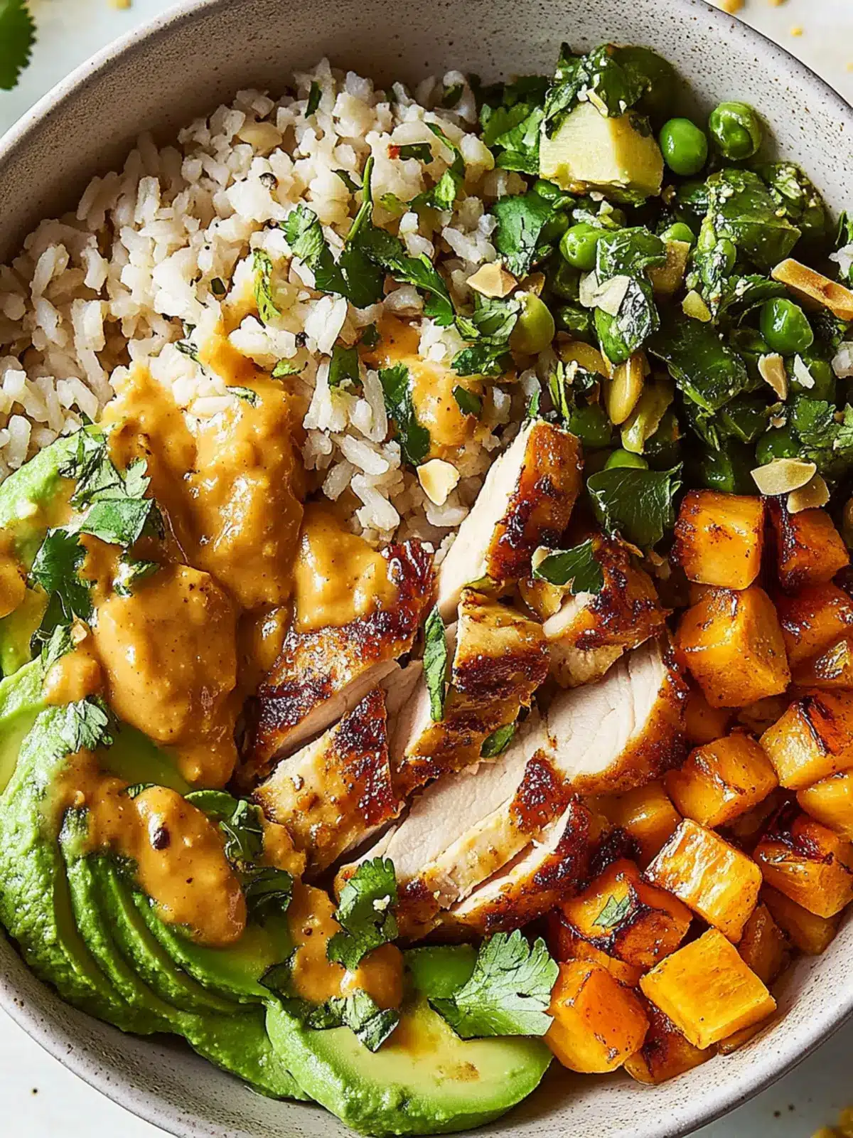 Peanut Chicken Protein Bowls