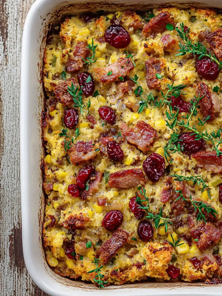 Bacon Cranberry Cornbread Stuffing