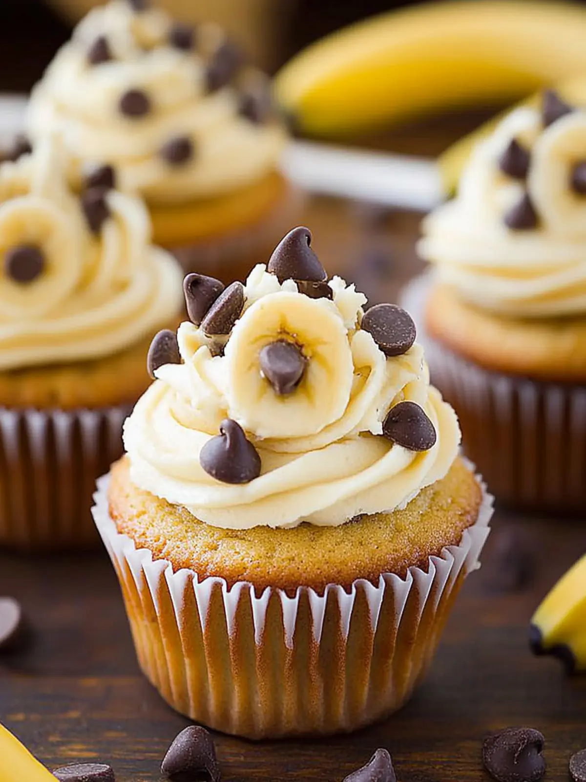 Banana Chocolate Chip Cupcakes with Cream Cheese Frosting