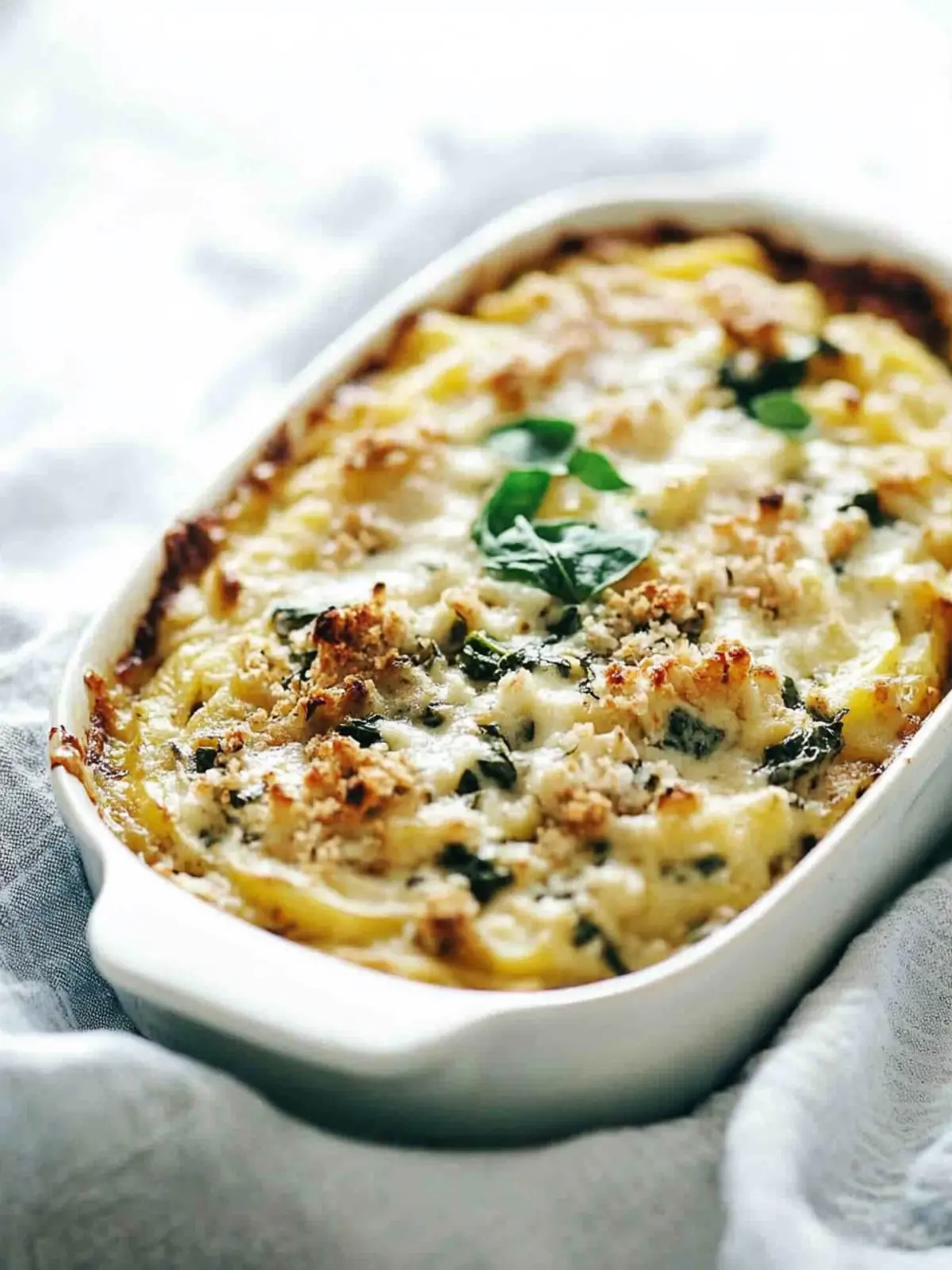 Creamy Spinach and Potato Breakfast Casserole