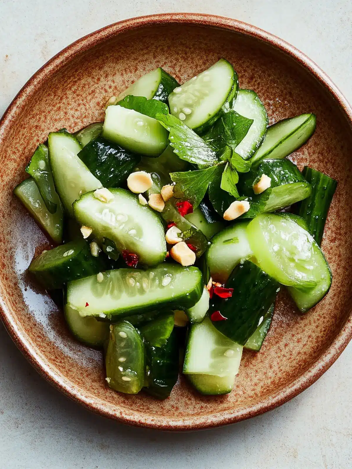 Vibrant Smashed Cucumber Salad with Hot Vinegar Delight 4 Smashed Cucumber Salad with Hot Vinegar