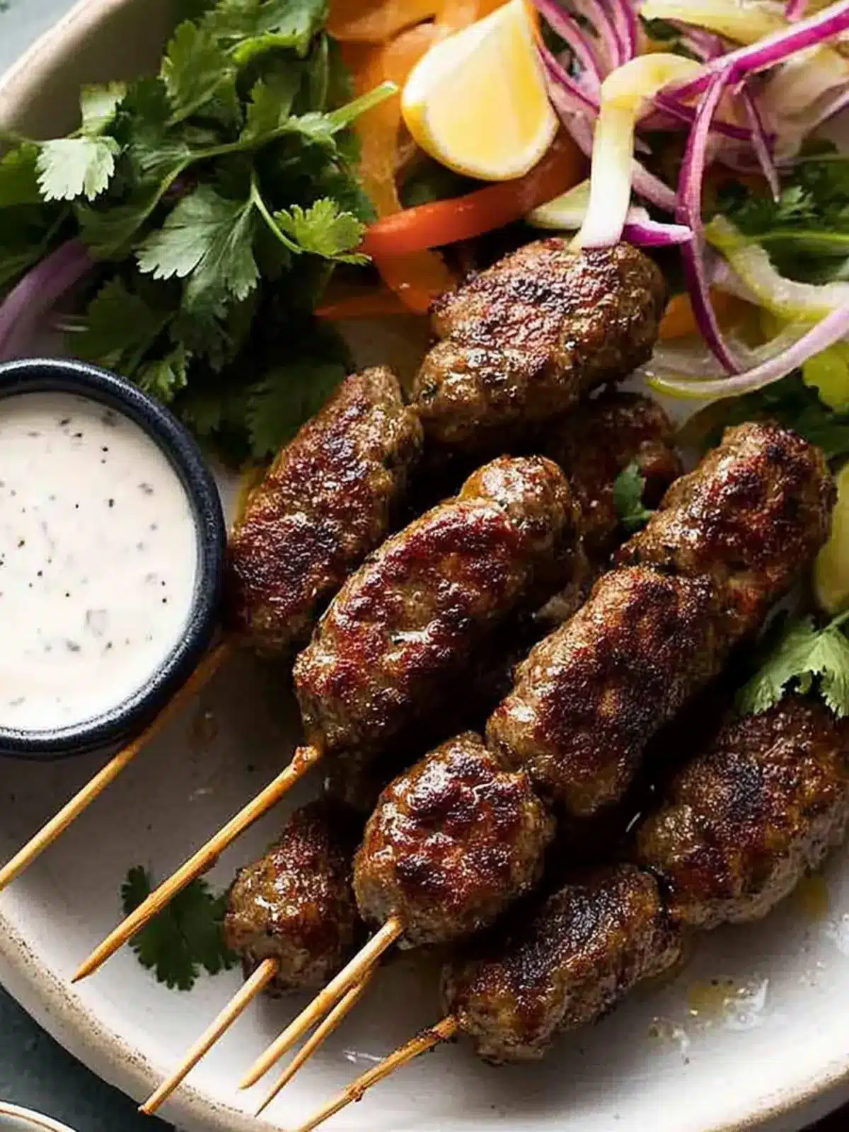 Lamb Koftas with Yoghurt Dressing
